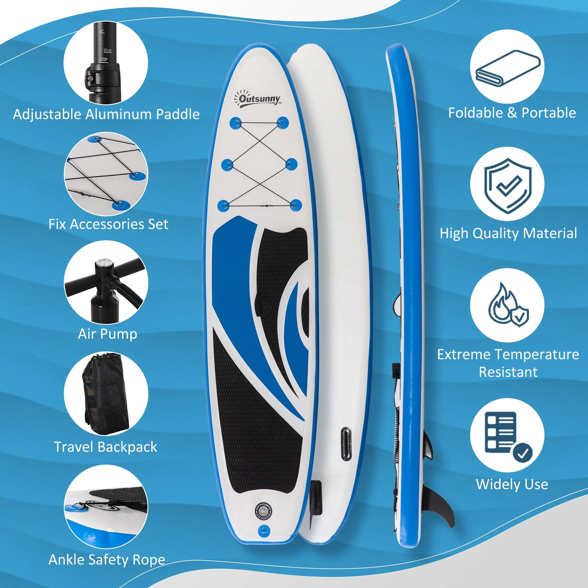 10.6' x 32" x 6" Inflatable Stand Up Paddle Board - Image 6