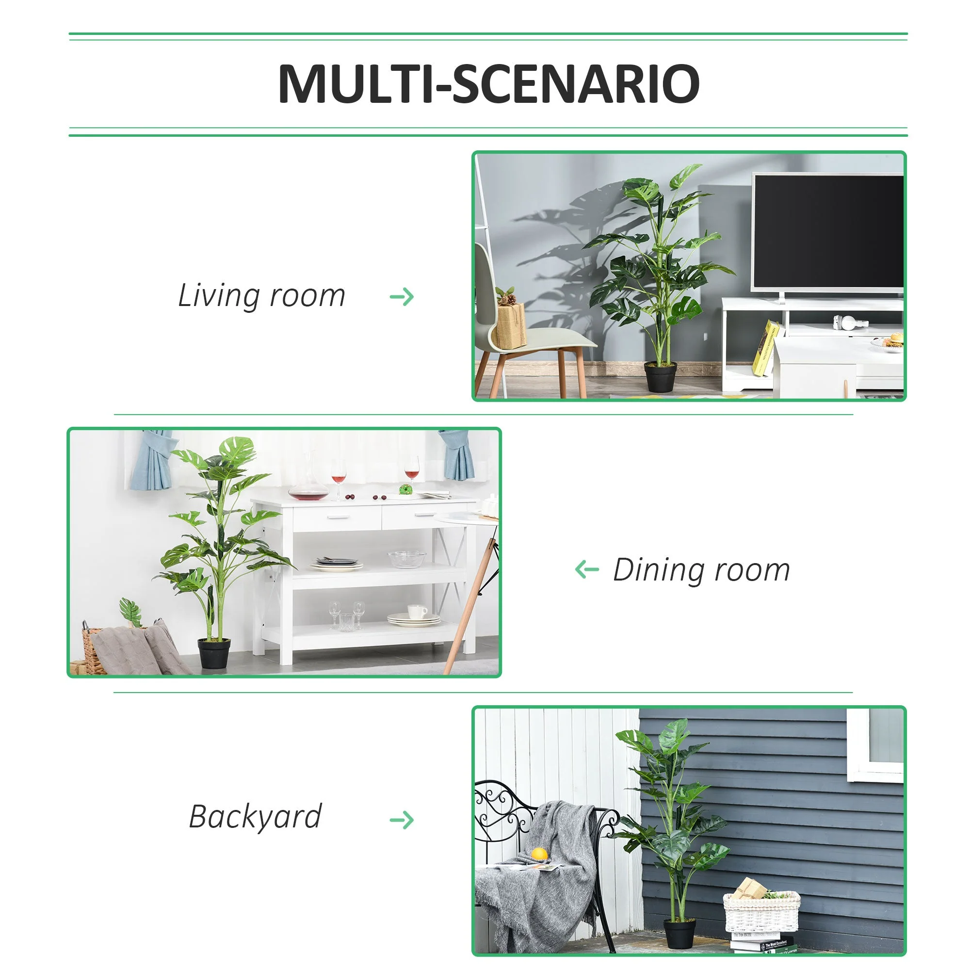 100cm/3.3FT Artificial Monstera Tree Decorative Cheese Plant 21 Leaves with Nursery Pot - Image 6