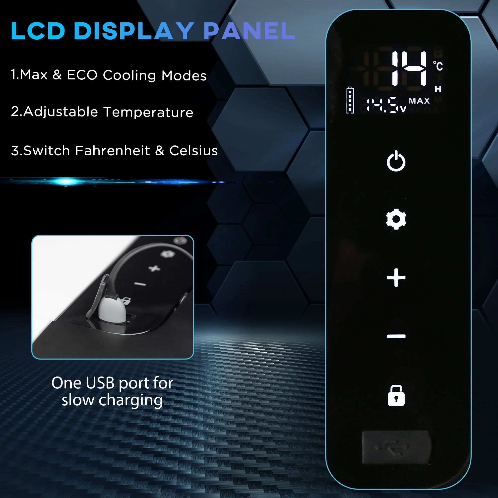 12V Car Refrigerator w/ LED Light & Foldable Handles - Image 5