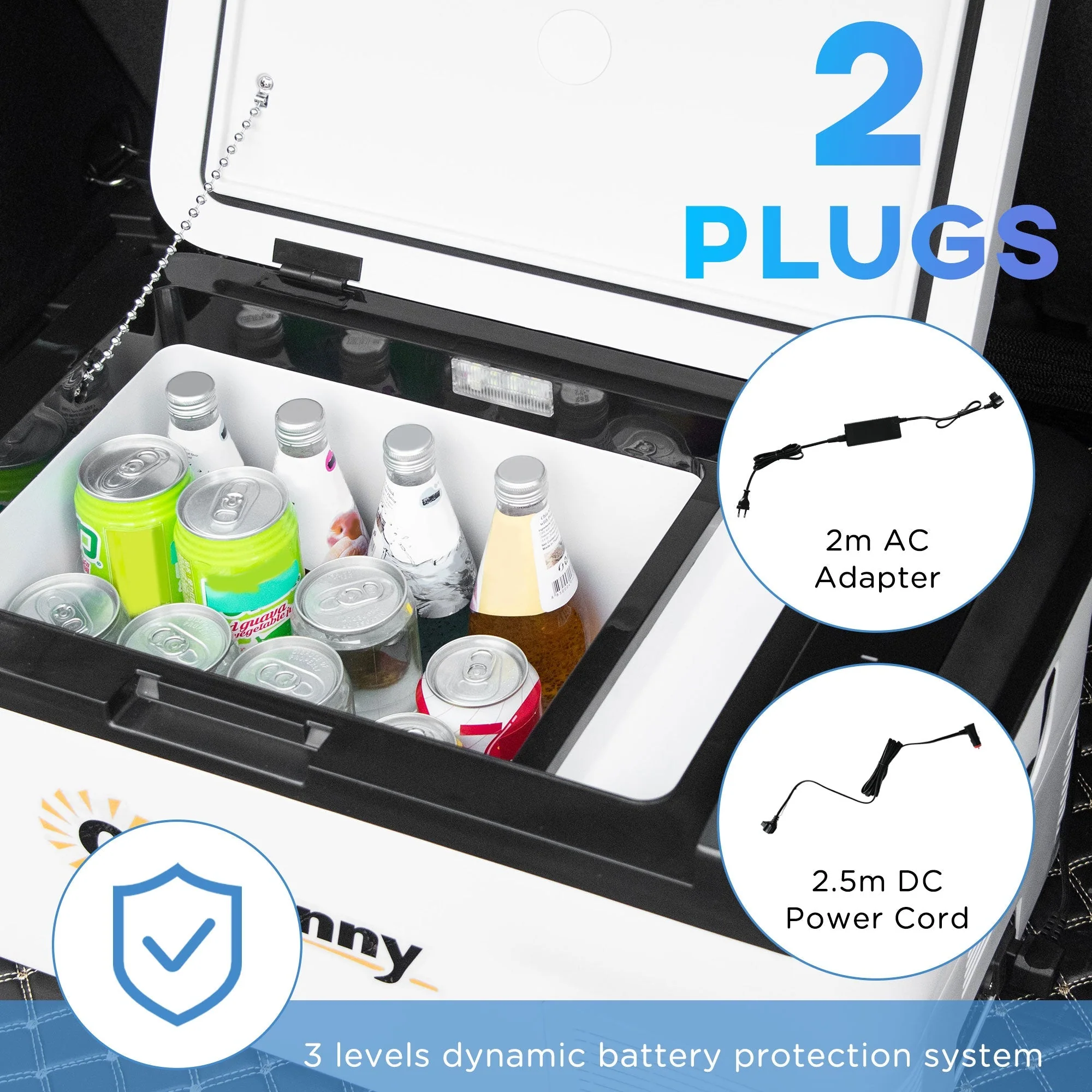 12V Car Refrigerator w/ LED Light & Foldable Handles - Image 6