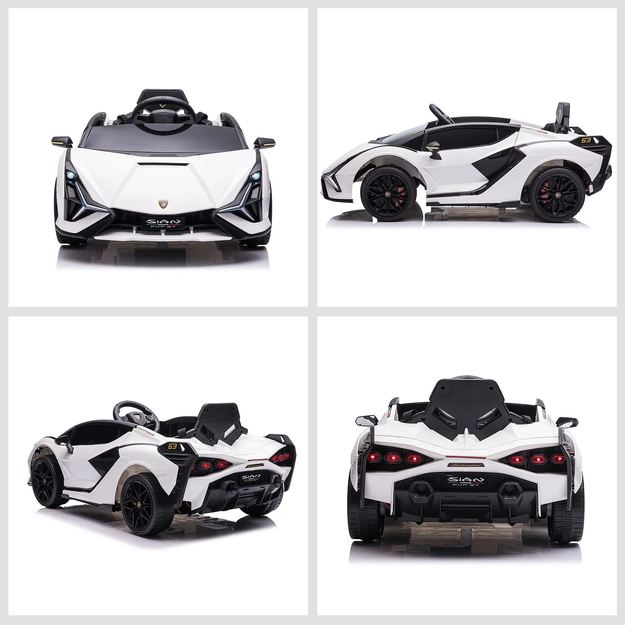 12V Kids Electric Ride On Car 2 Motors Licensed Toy Car with Remote Control Music Lights MP3 for 3-5 Years White - Image 8
