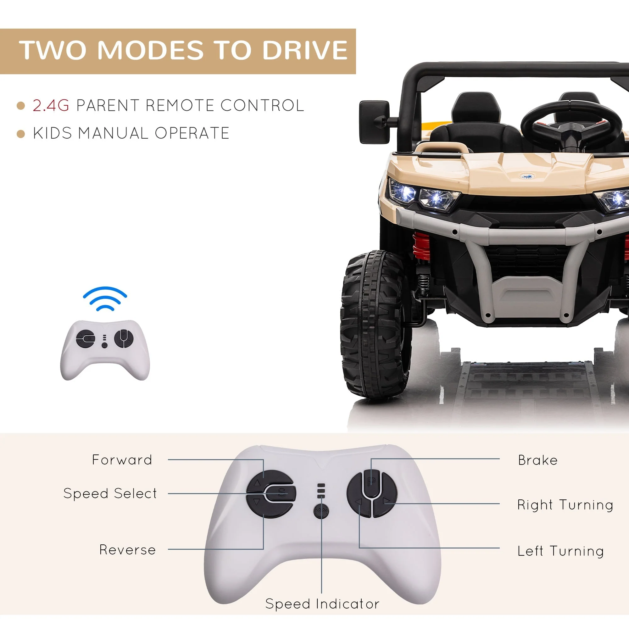 12V Two-Seater Kids Electric Ride-On Car - Image 6