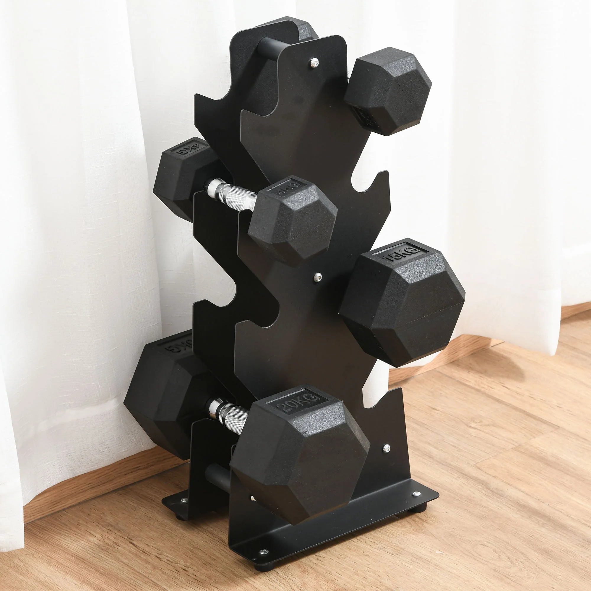15KG Single Rubber Hex Dumbbell Portable Hand Weights Dumbbell Home Gym - Image 9