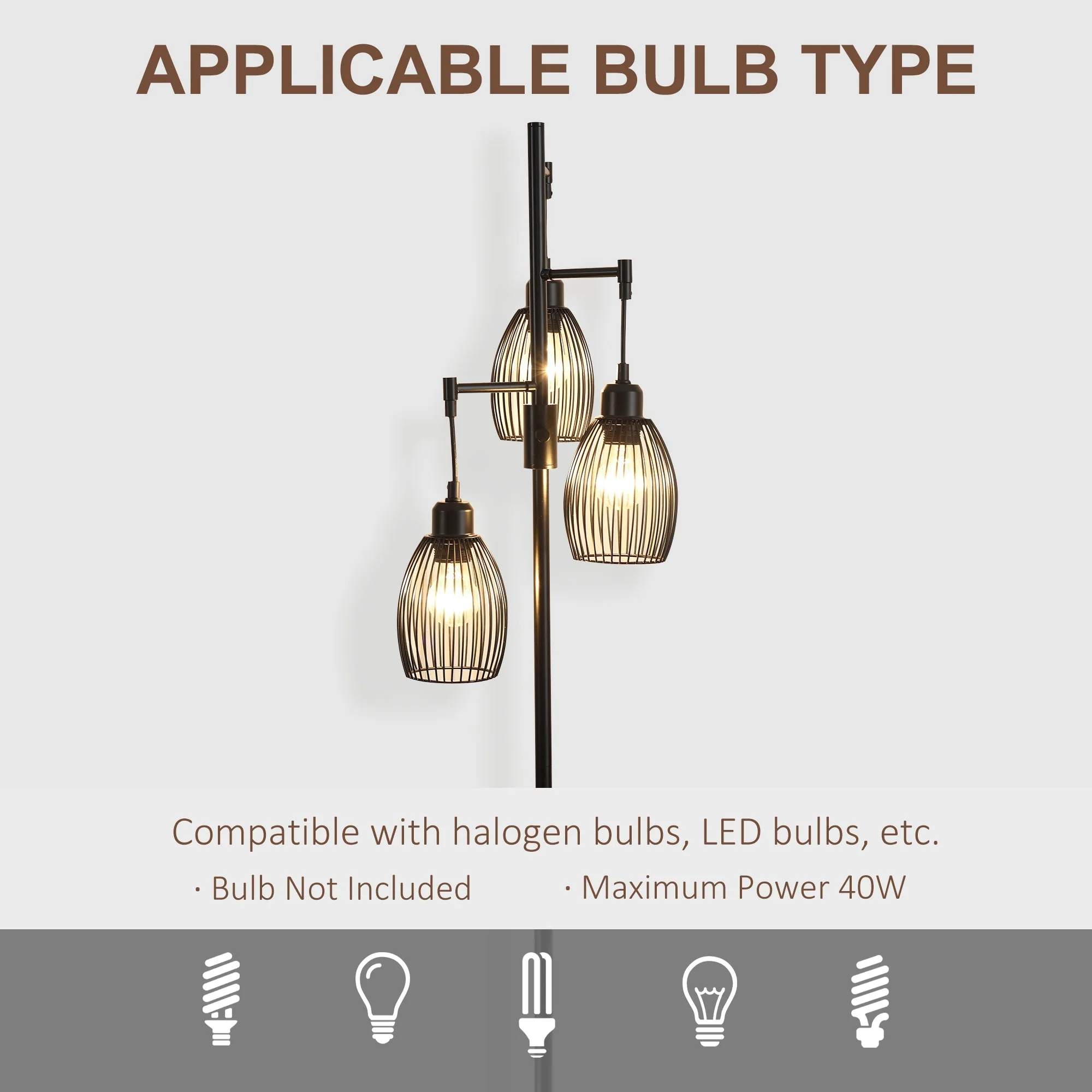 170cm Industrial 3-Light Floor Lamp - Image 7
