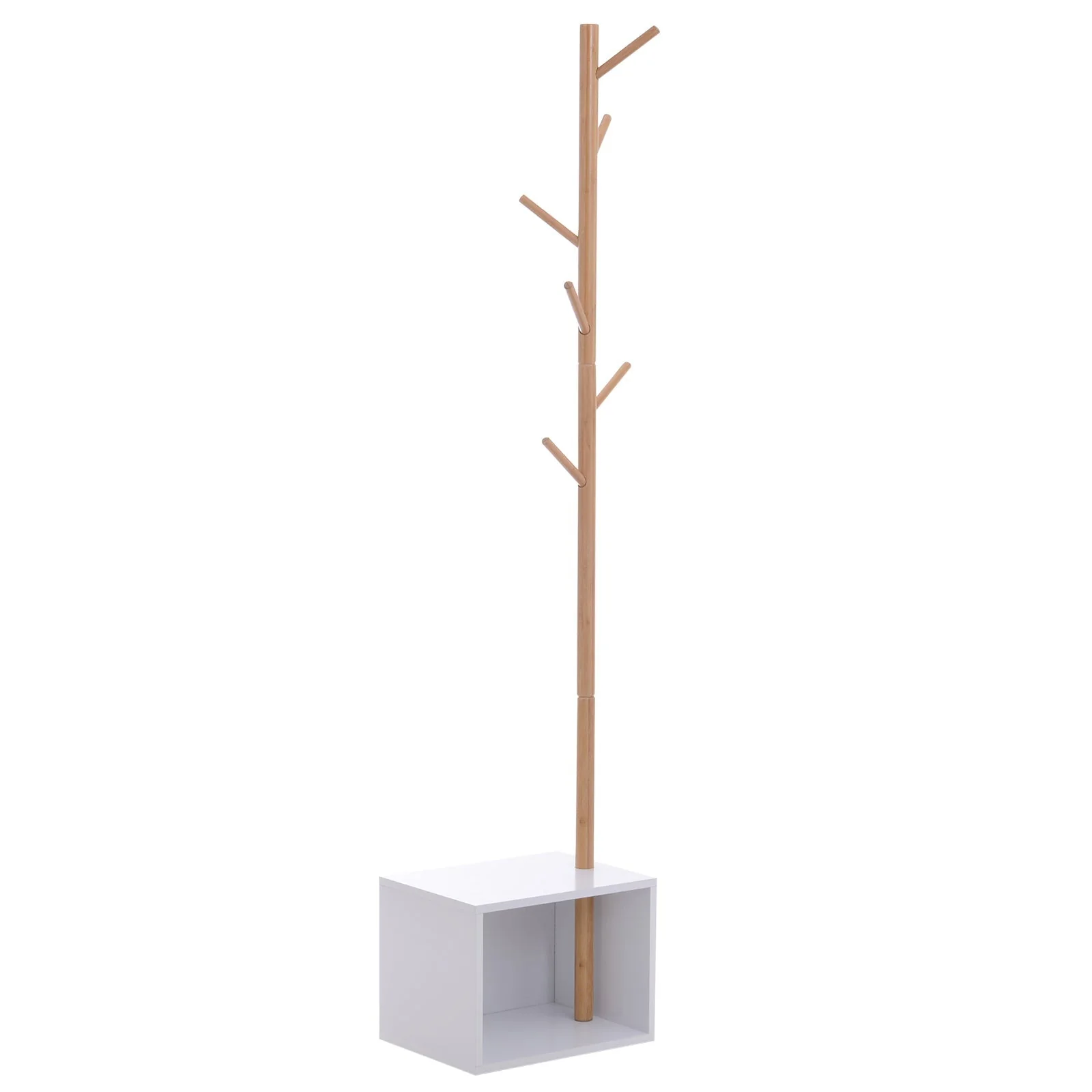 180 cm Hallway Coat Rack Storage Bench Tree Hat Hanger Entryway Stand Garment Organiser Bedroom Living Room - Image 9