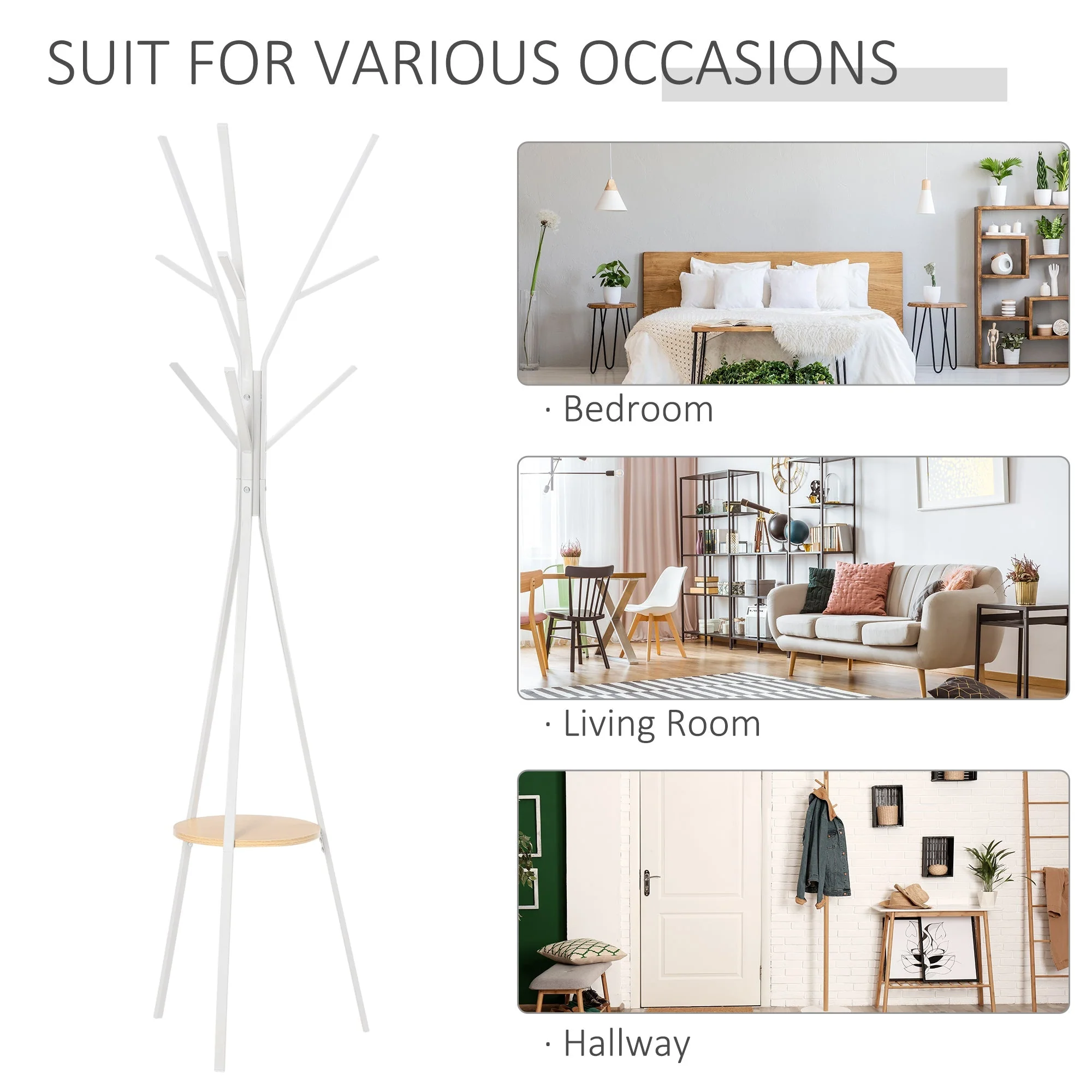 180cm Nine Hook Coat Rack Tree Free Standing by Norfolk Furniture - Image 7
