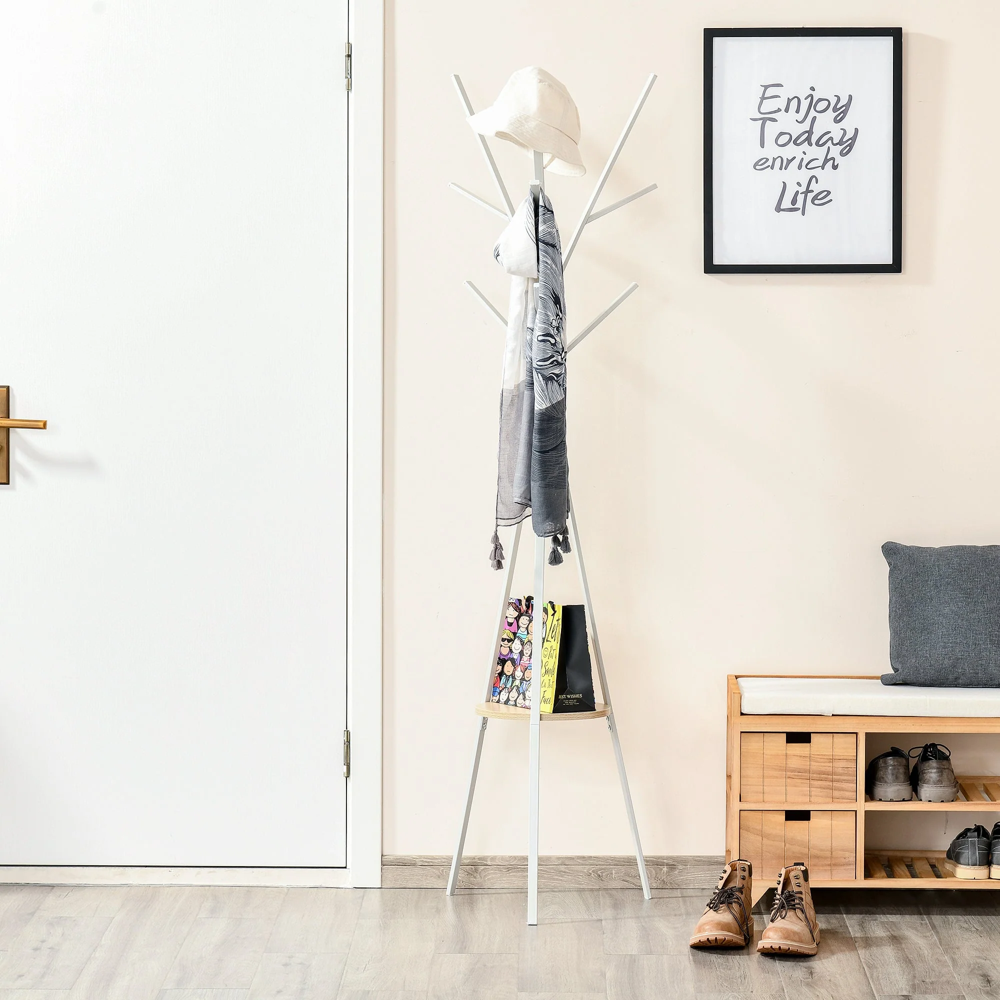 180cm Nine Hook Coat Rack Tree Free Standing by Norfolk Furniture - Image 9