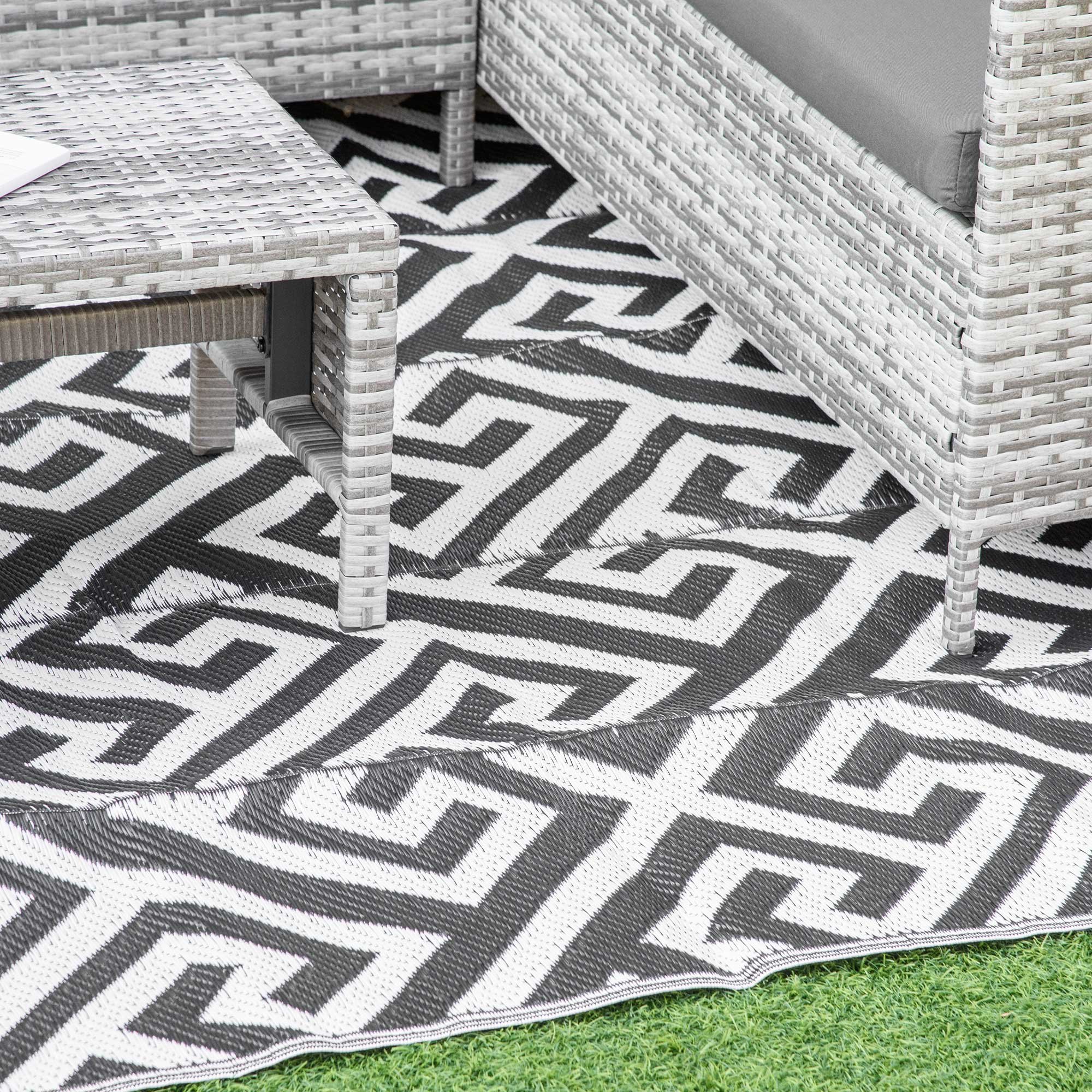 182 x 274 cm6x9ft Outdoor Rug Reversible Mat Plastic Straw Rug Portable RV Camping Mat for Garden Deck Picnic Indoor - Image 6