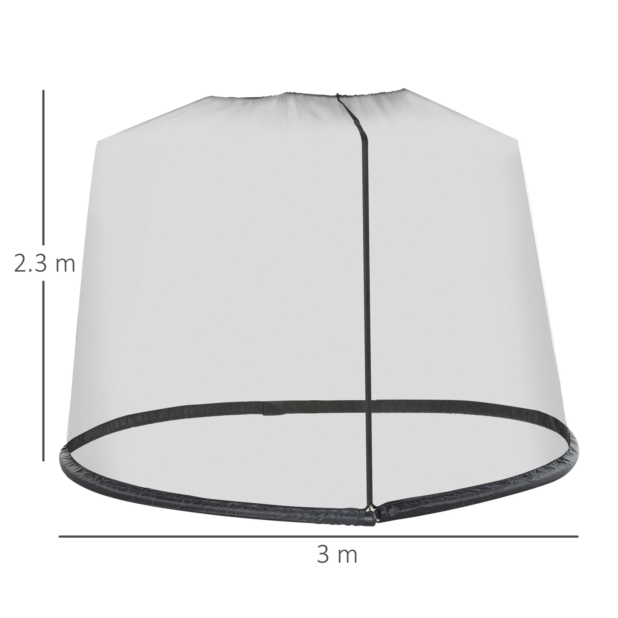 2.3m Umbrella Table Screen Outdoor Patio Cover Mosquito Insect Net Zipped Door - Image 3