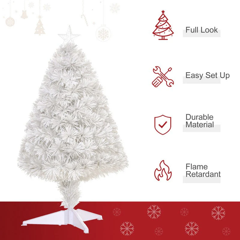 2.5 Foot Prelit Artificial Tabletop Christmas Tree with Fibre Optics Holiday Home Xmas Decoration for Table and Desk - Image 4