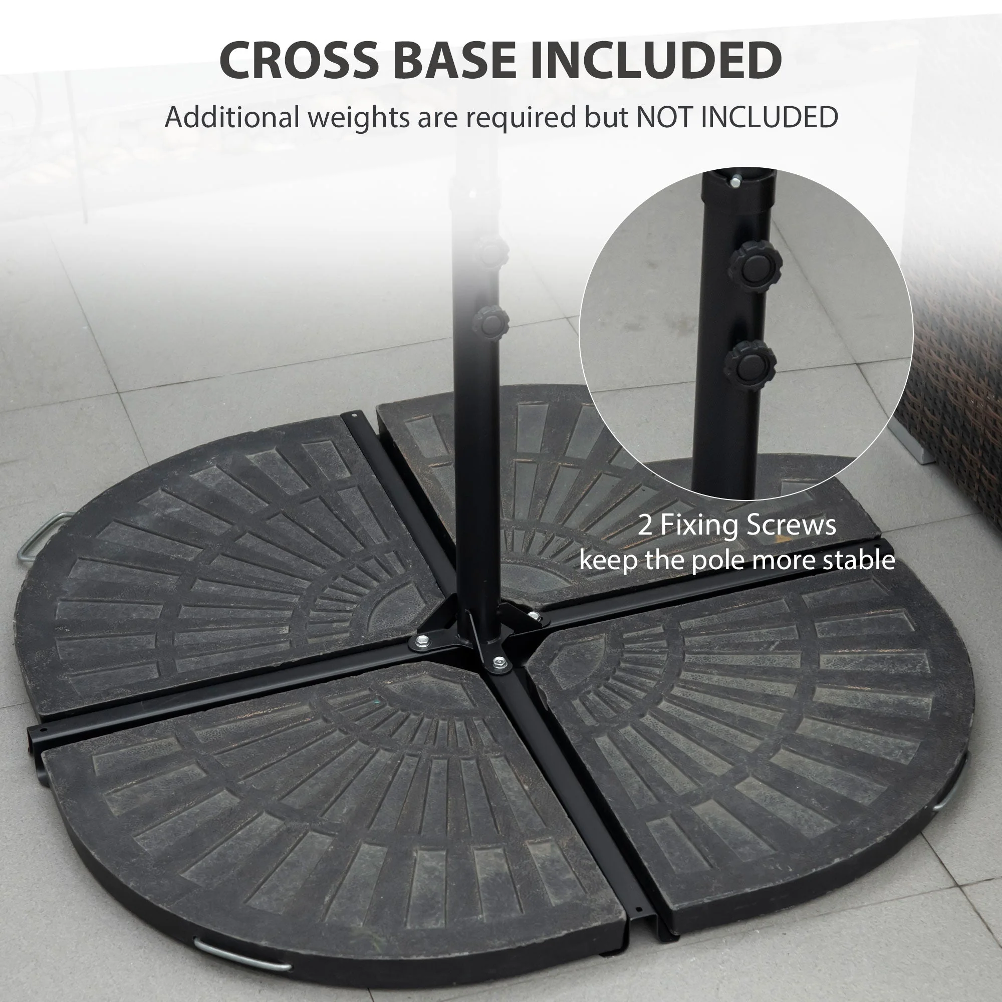 2.5M Garden Cantilever Parasol with 360° Rotation - Image 6