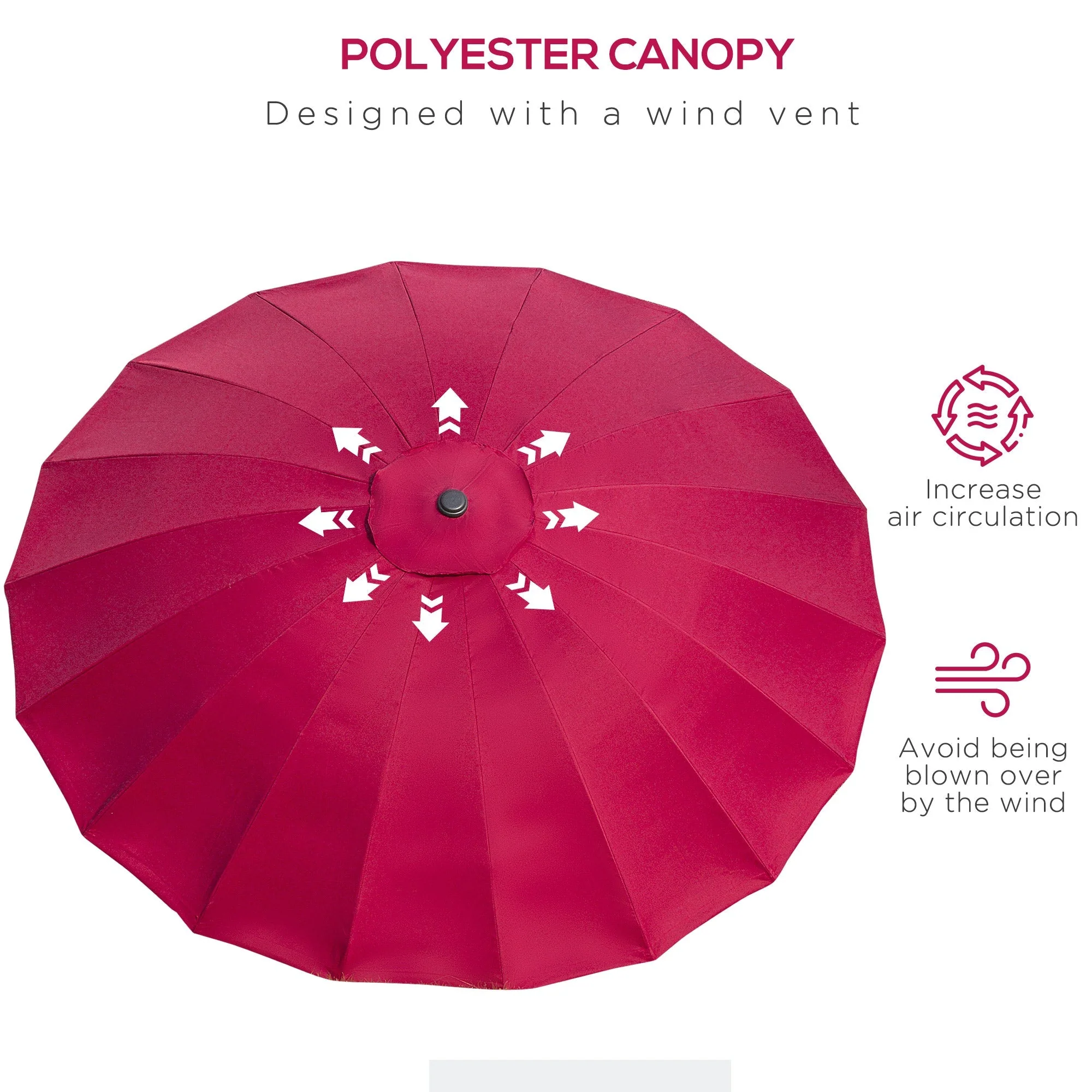 2.6m Shanghai Garden Parasol Umbrella with Crank & Tilt - Image 6