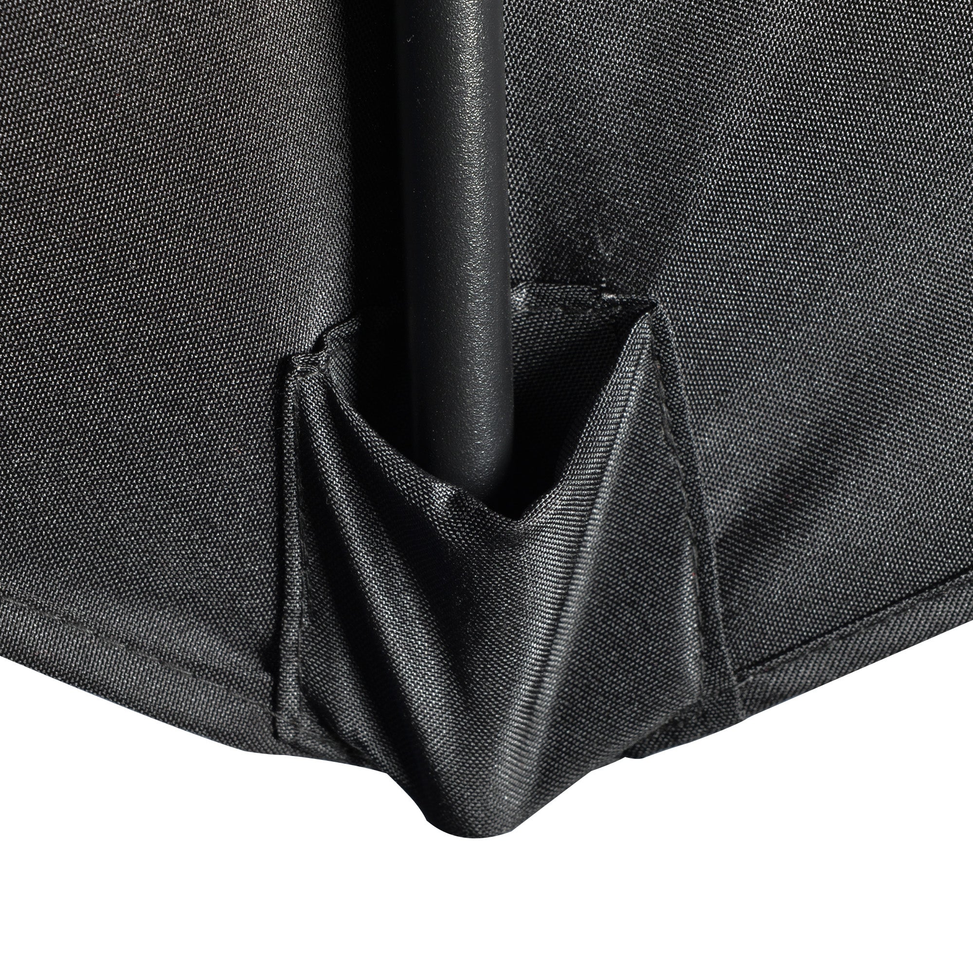 2.7m Balcony Half Parasol 5 Steel Ribs Construction Garden Outdoor Umbrella Black - Image 9