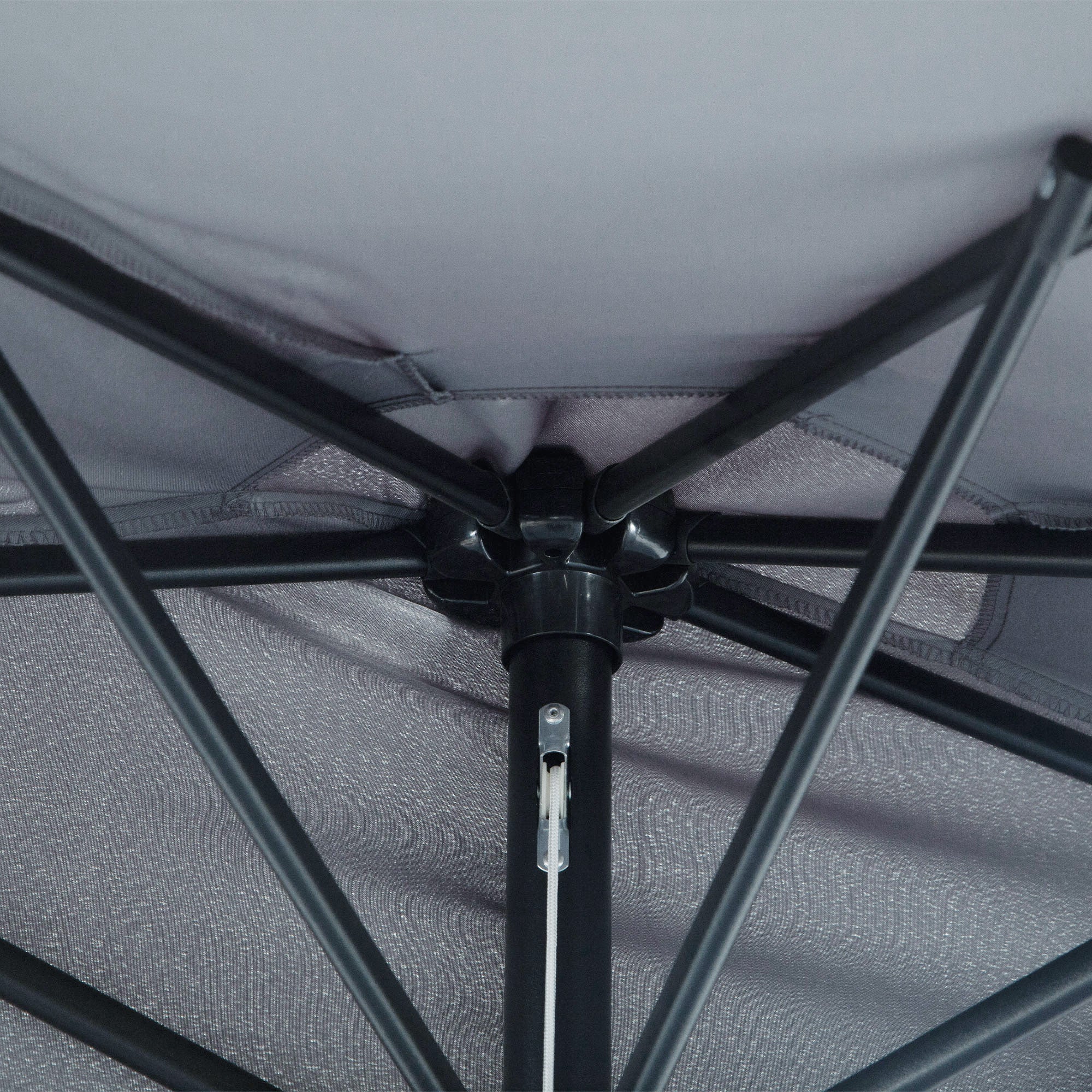 2.7m Balcony Half Parasol 5 Steel Ribs Construction Garden Outdoor Umbrella Grey - Image 9