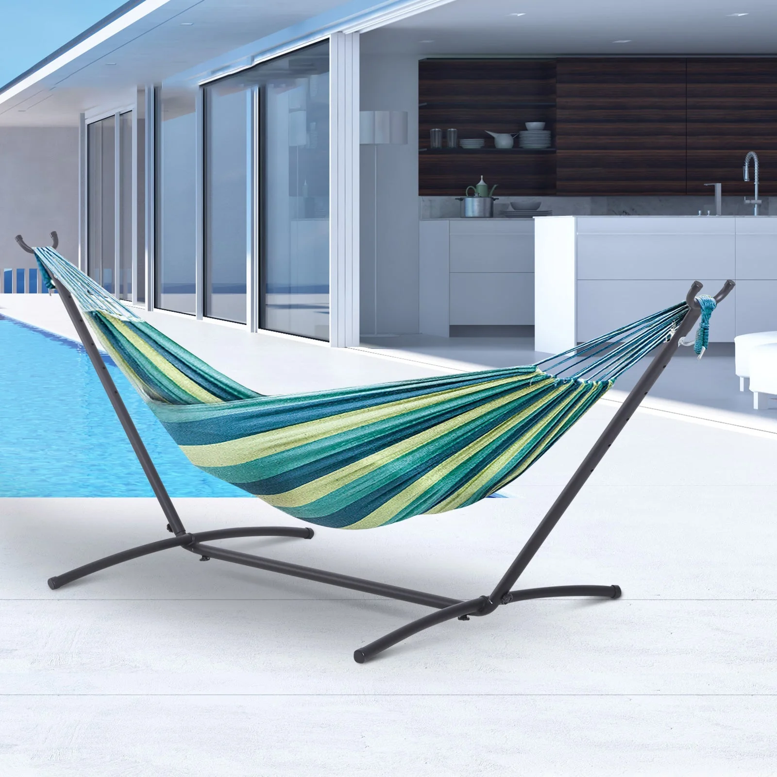 2.86m Universal Hammock Stand Metal Frame Garden Camping Picnic Outdoor Patio Replacement – Stand Only - Image 2