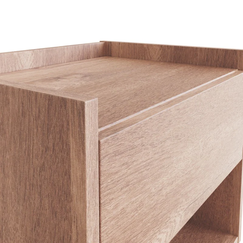 2 Harmony Bedside Tables Natural 1 Shelf 1 Drawer - Image 3