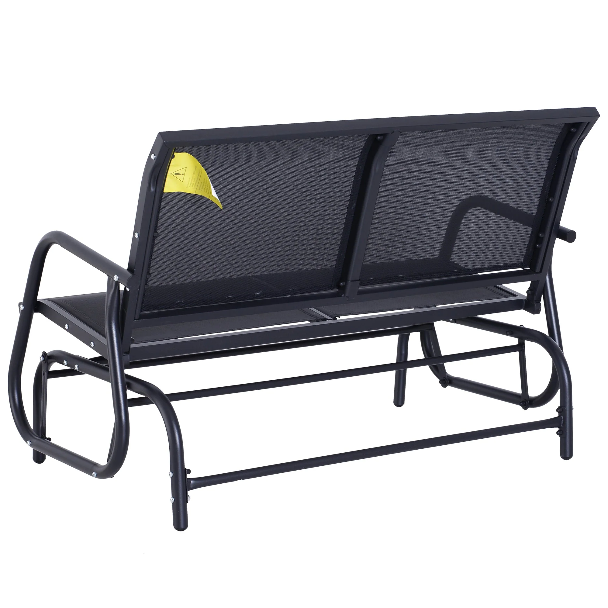 2-Person Outdoor Glider Bench Patio 2 Seater Swing Gliding Chair Loveseat w/Power Coated Steel Frame for Backyard Garden Porch - Image 8