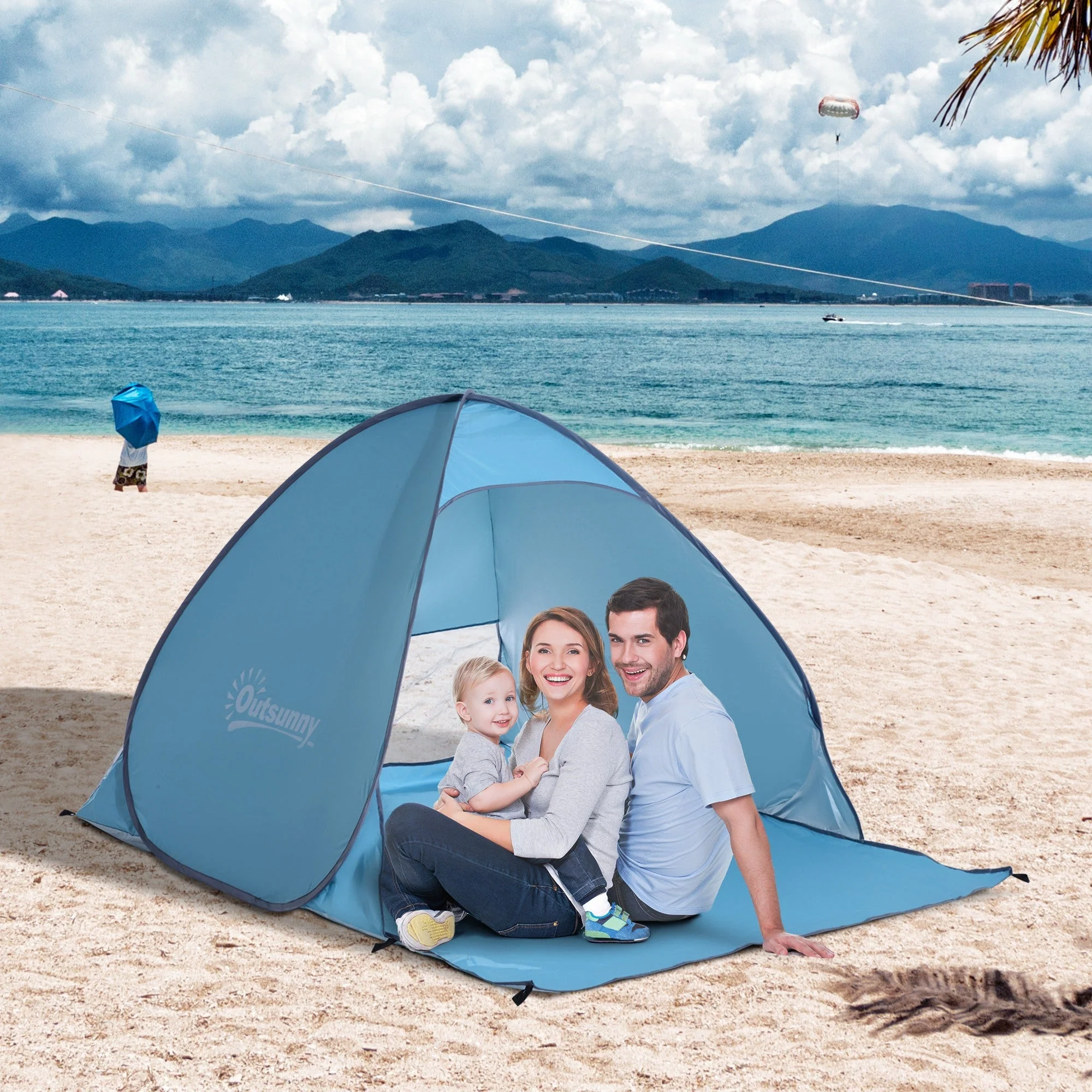 2 Person Pop Up UV Shelter Shade-Blue - Image 2