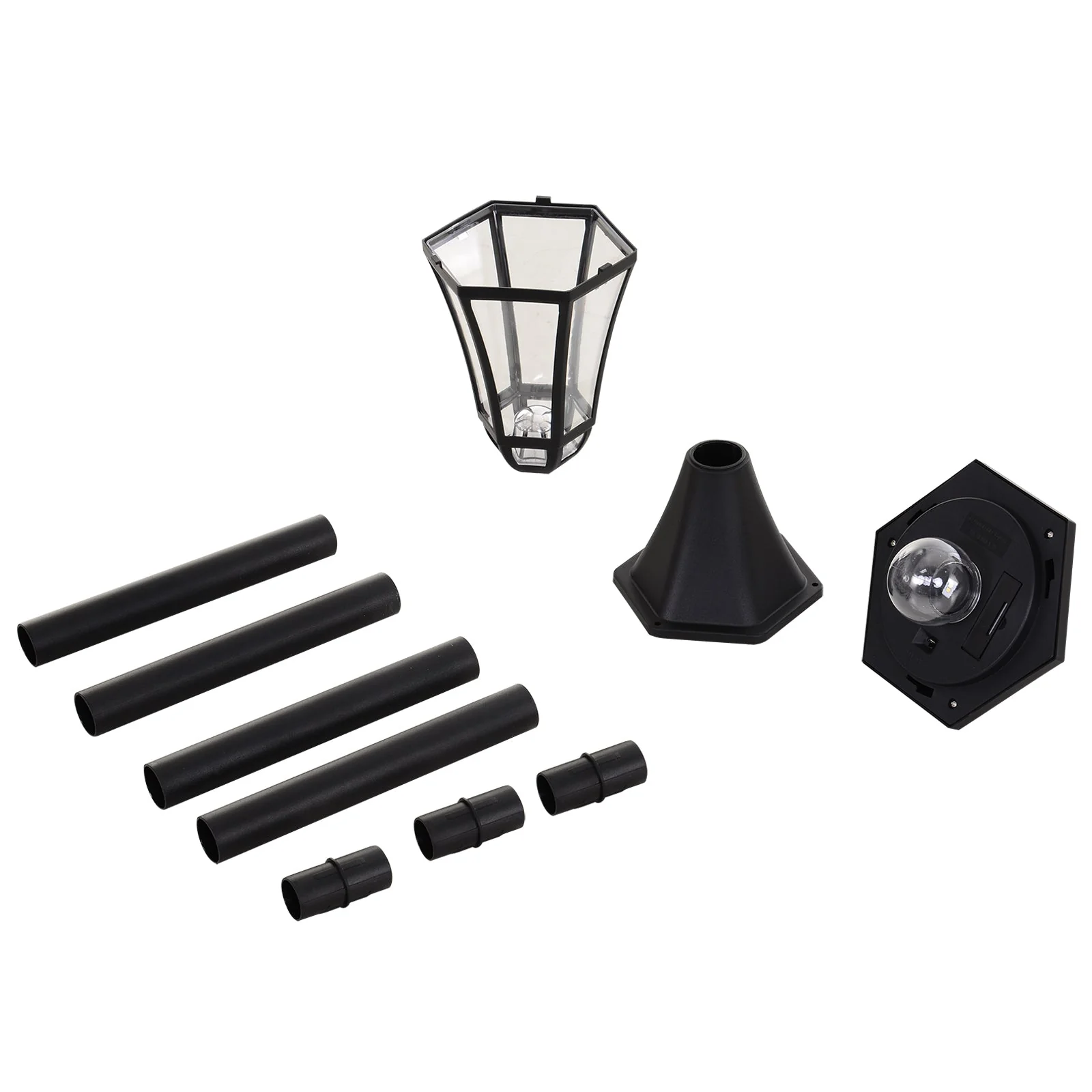 2-Piece LED Garden Lights Lamp Post Solar Powered Lantern Patio Pathway Walkway Outdoor Water-Resist Auto Switch 6 Hours Black - Image 8