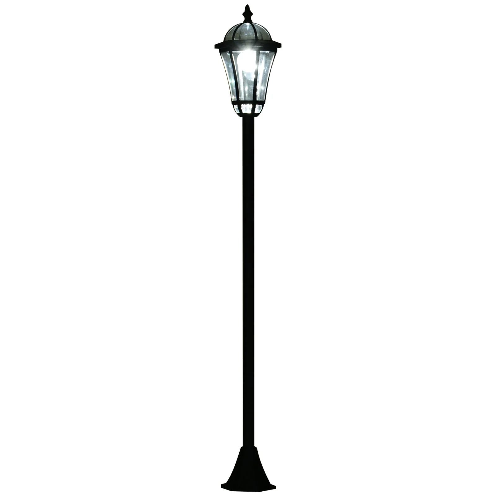 2-Piece LED Garden Lights Lamp Post Solar Powered Lantern Patio Pathway Walkway Outdoor Water-Resist Auto Switch 6 Hours Black - Image 9