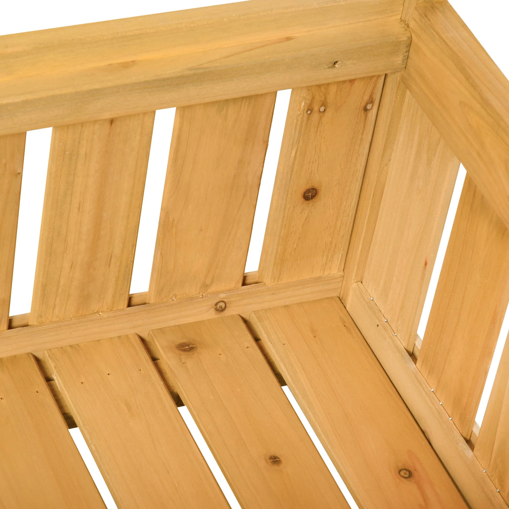 2 Seater Garden Storage Bench for Patio Wood Porch Decor Outdoor Seating - Image 8