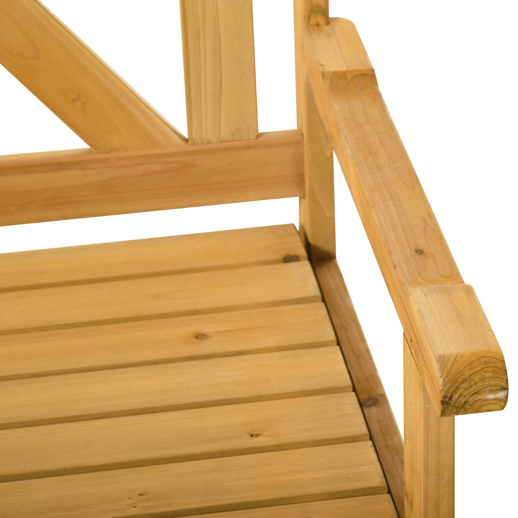 2 Seater Garden Storage Bench for Patio Wood Porch Decor Outdoor Seating - Image 9
