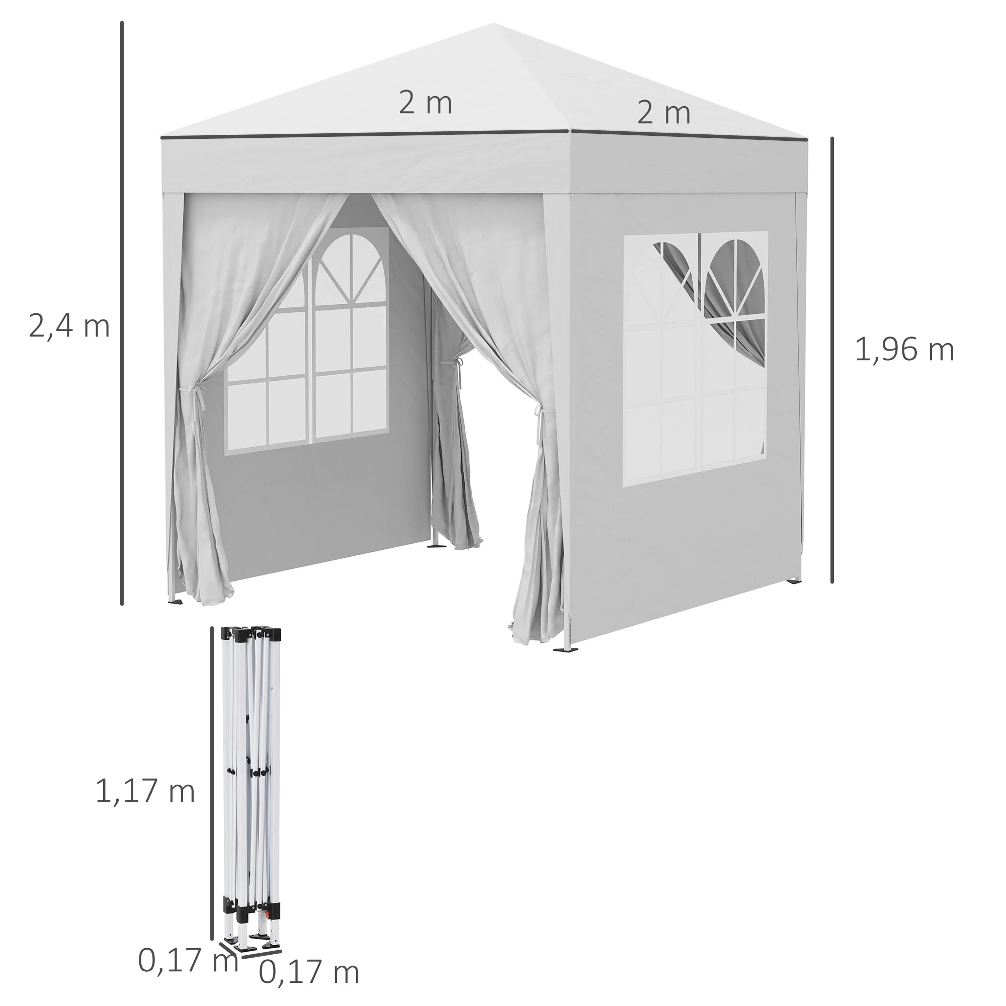2 x 2M Pop Up Gazebo Canopy - Image 3