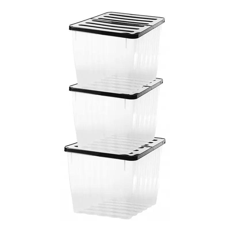 20 x Plastic Storage Boxes 110 Litres Extra Large - Clear & Black Supa Nova by Strata - Image 3