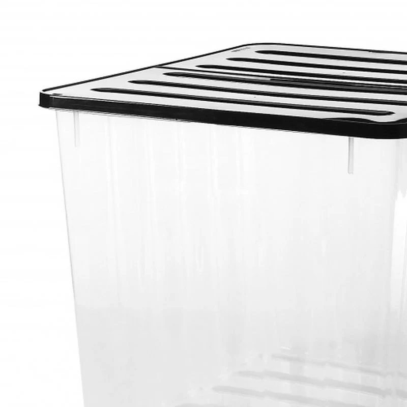 20 x Plastic Storage Boxes 110 Litres Extra Large - Clear & Black Supa Nova by Strata - Image 4
