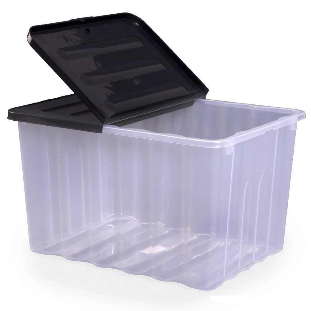 20 x Plastic Storage Boxes 110 Litres Extra Large - Clear & Black Supa Nova by Strata - Image 6