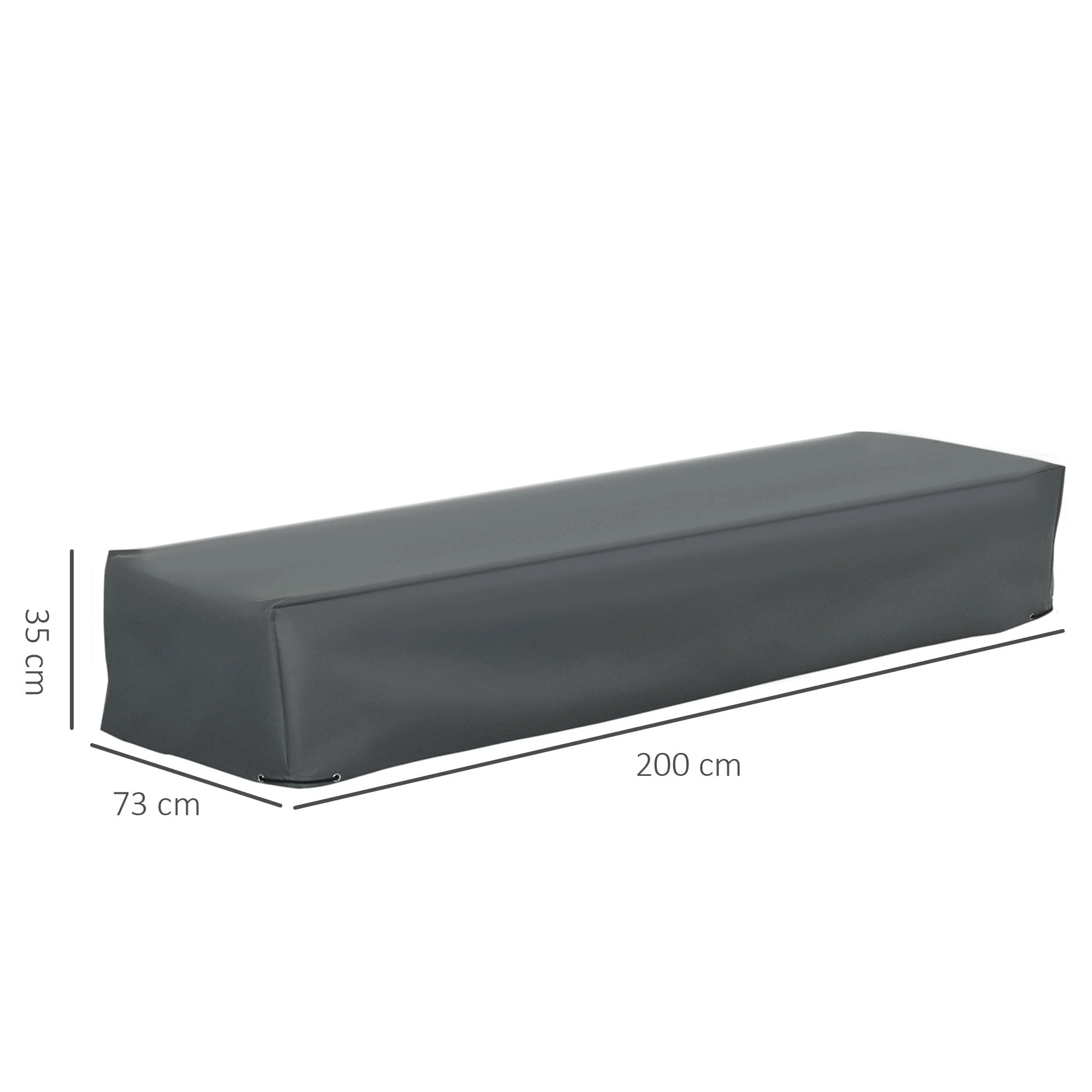 200x73cm Outdoor Garden Rattan Furniture Protective Cover Water UV Resistant Grey - Image 3