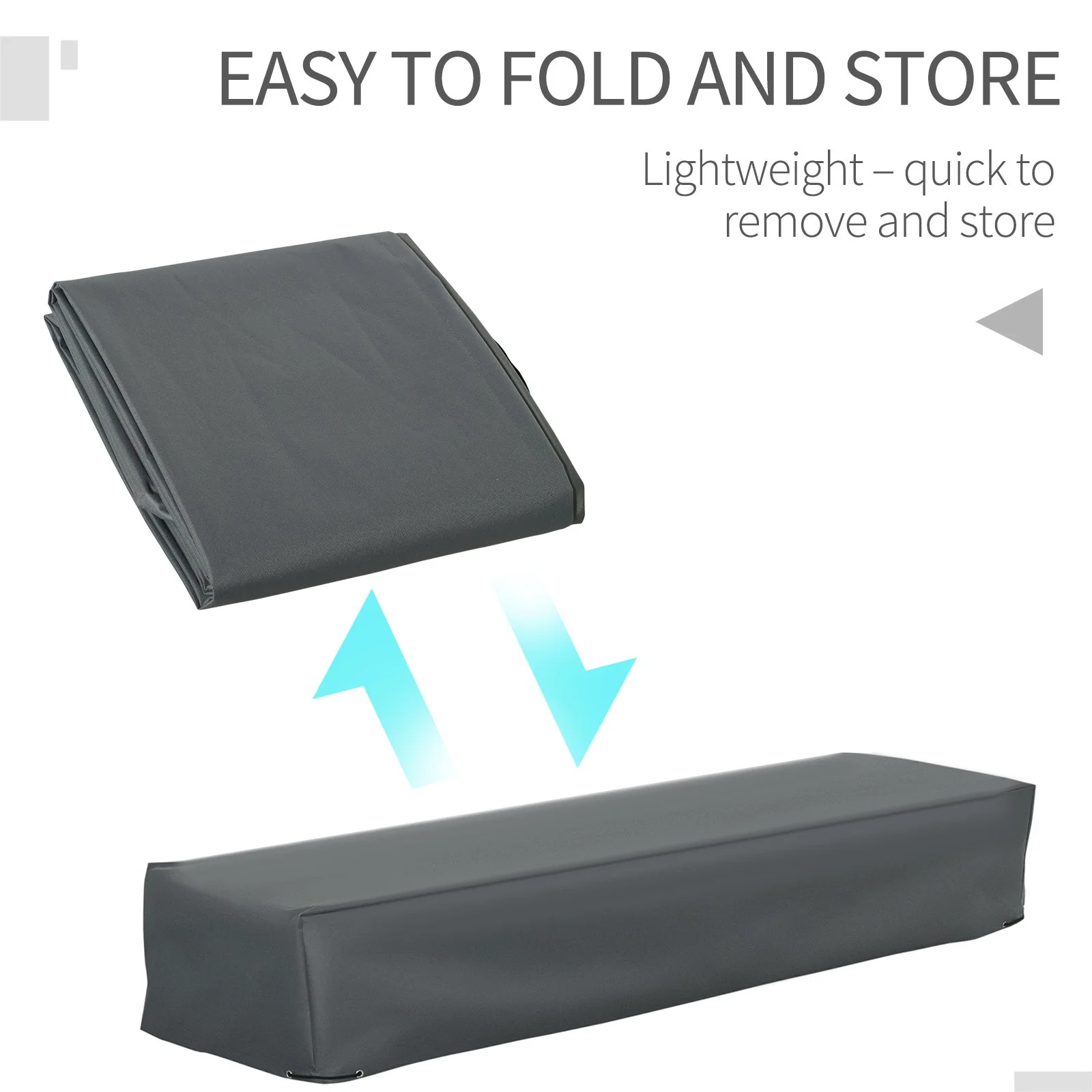 200x73cm Outdoor Garden Rattan Furniture Protective Cover Water UV Resistant Grey - Image 4