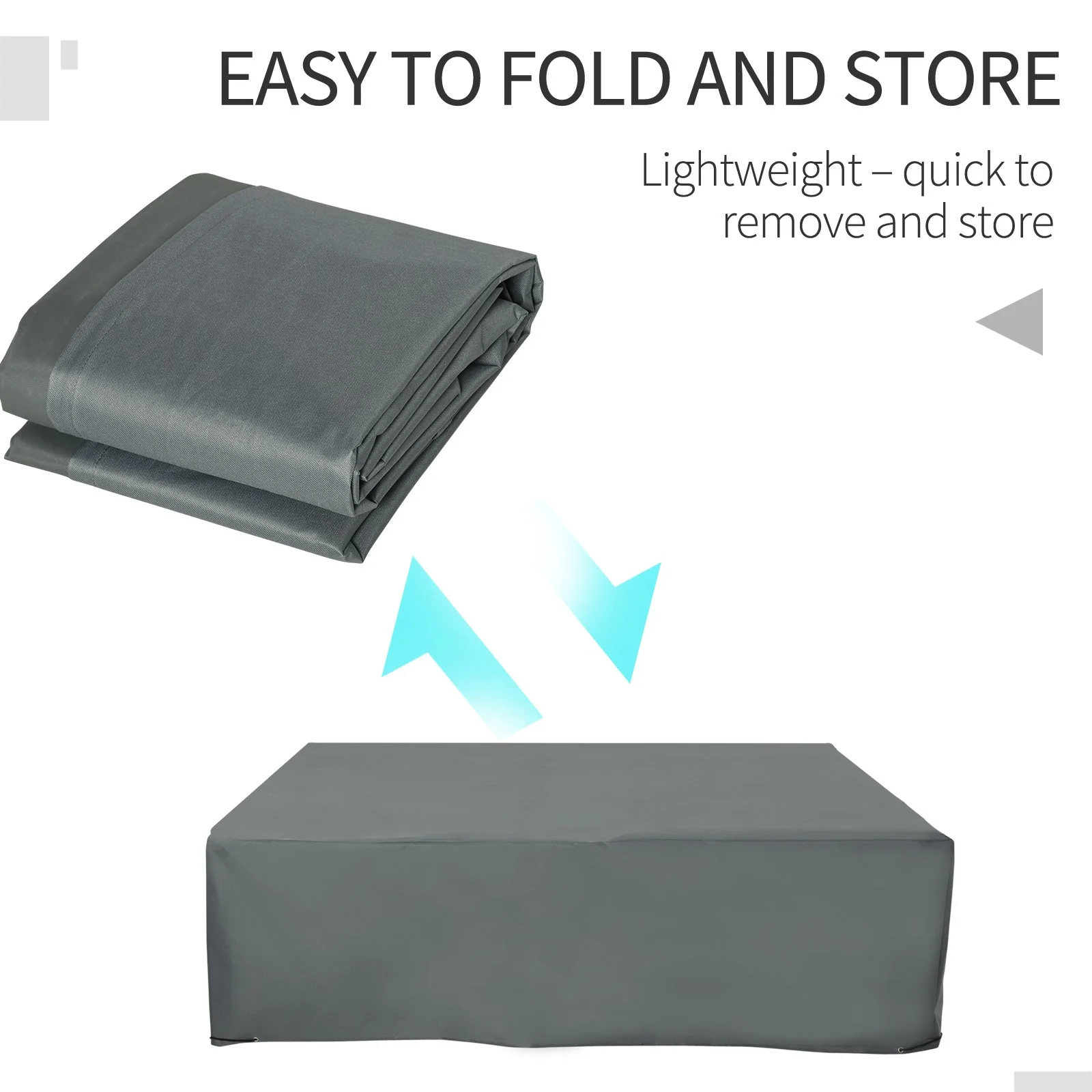 205x192cm Outdoor Garden Rattan Furniture Protective Cover Water UV Resistant Grey - Image 4