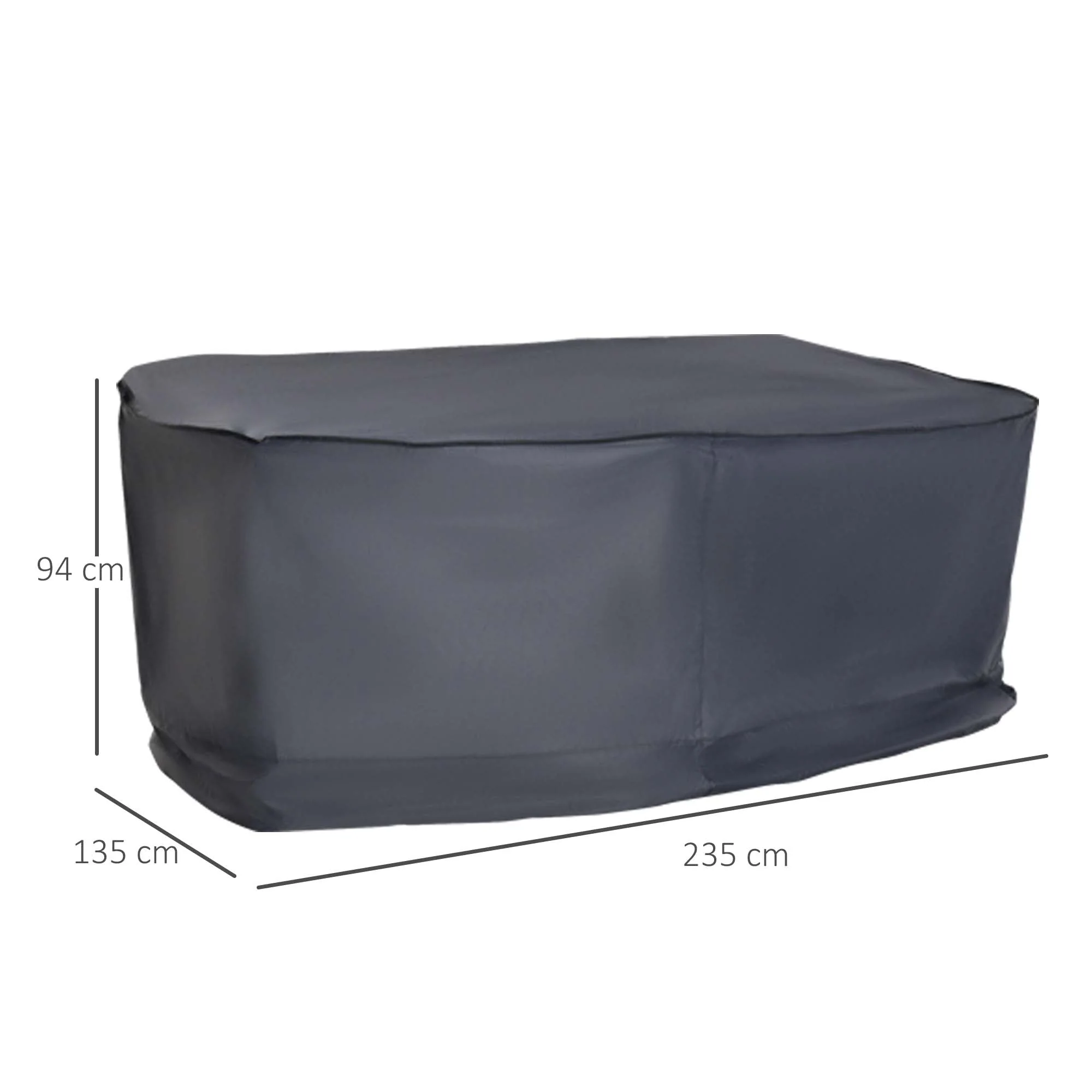 235Lx135Wx94H cm 2-3 Seater Sofa Waterproof Furniture Cover-Grey - Image 3