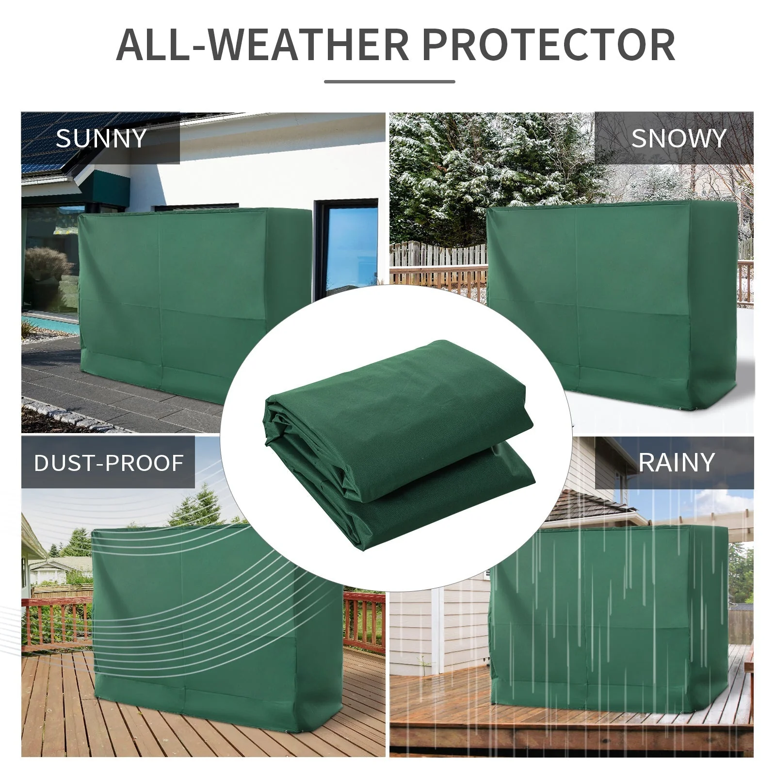 240L x 133W cm 3 Seat Outdoor Garden Swing Chair Protective Cover Water UV Resistant - Image 4