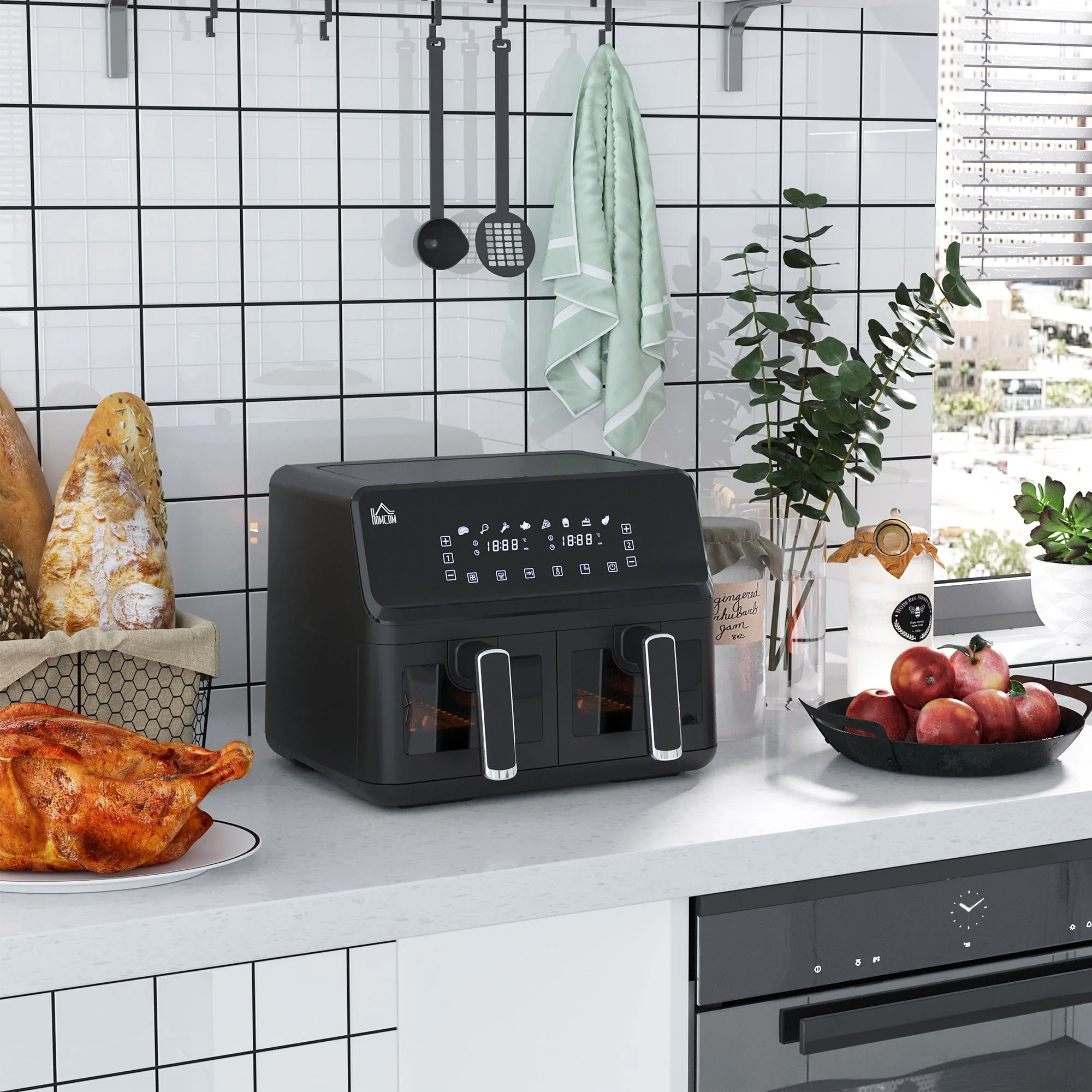 2500W 8L Family Size Air Fryer With 8 Presets Black - Image 2