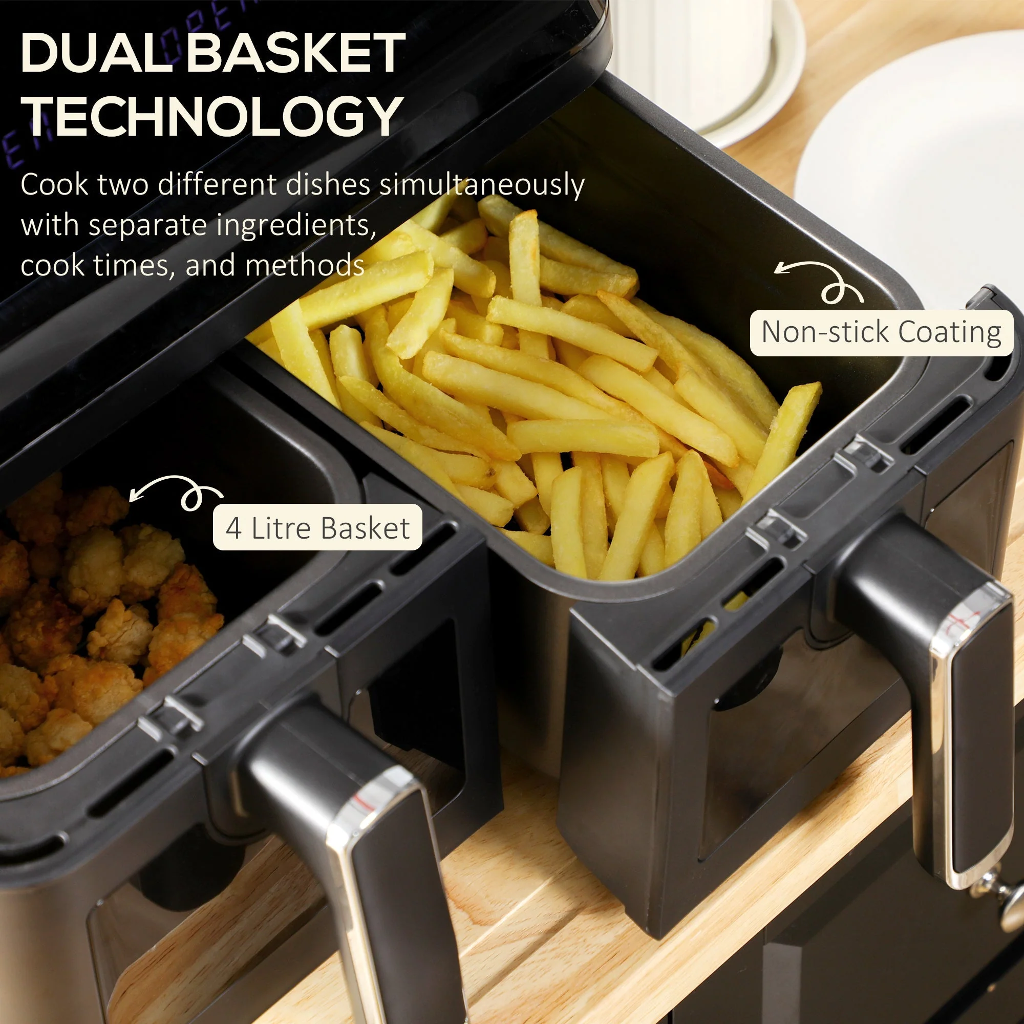 2500W 8L Family Size Air Fryer With 8 Presets Black - Image 4