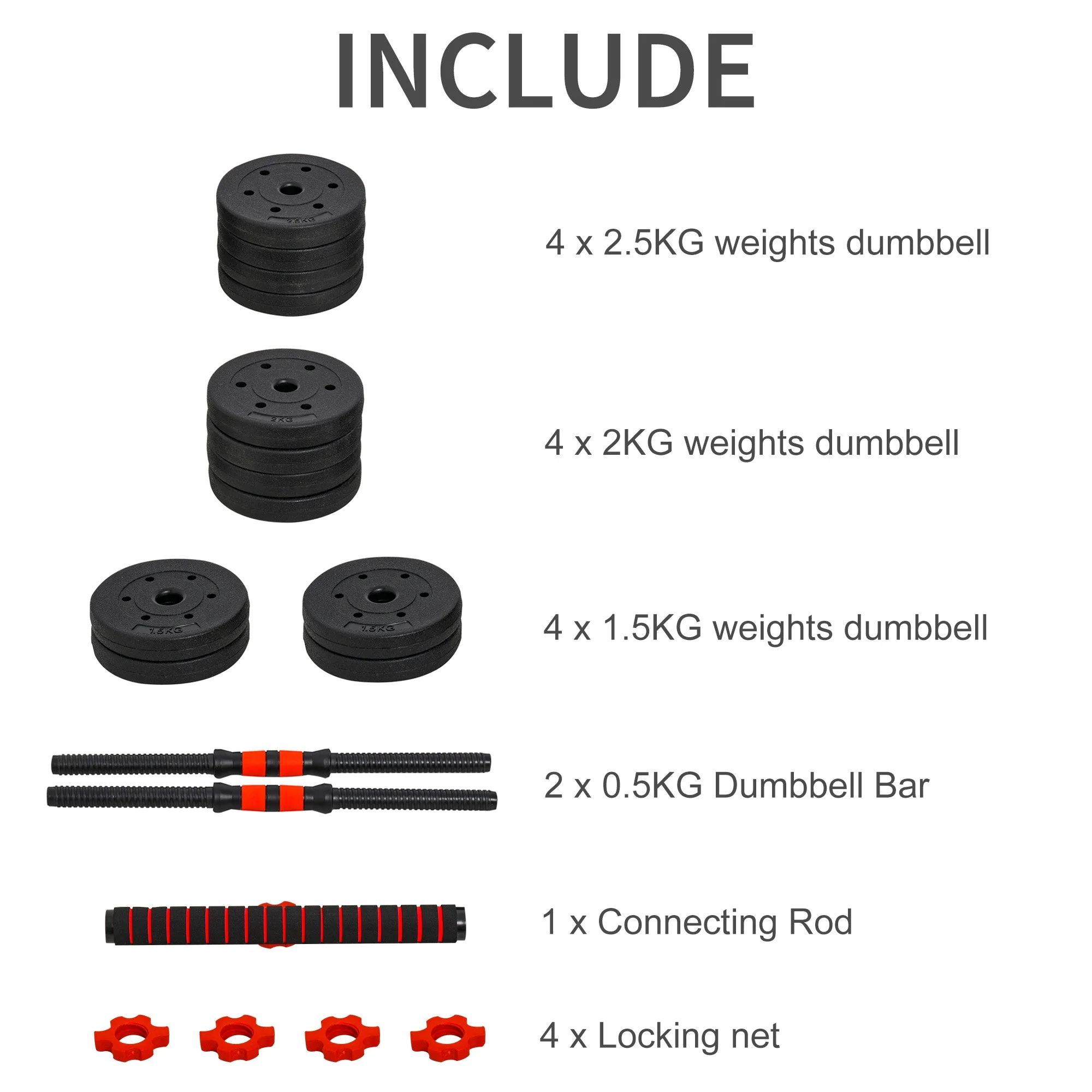 25kg Adjustable 2 IN 1 Barbell Dumbbells Weight Set for Body Fitness Lifting - Image 5