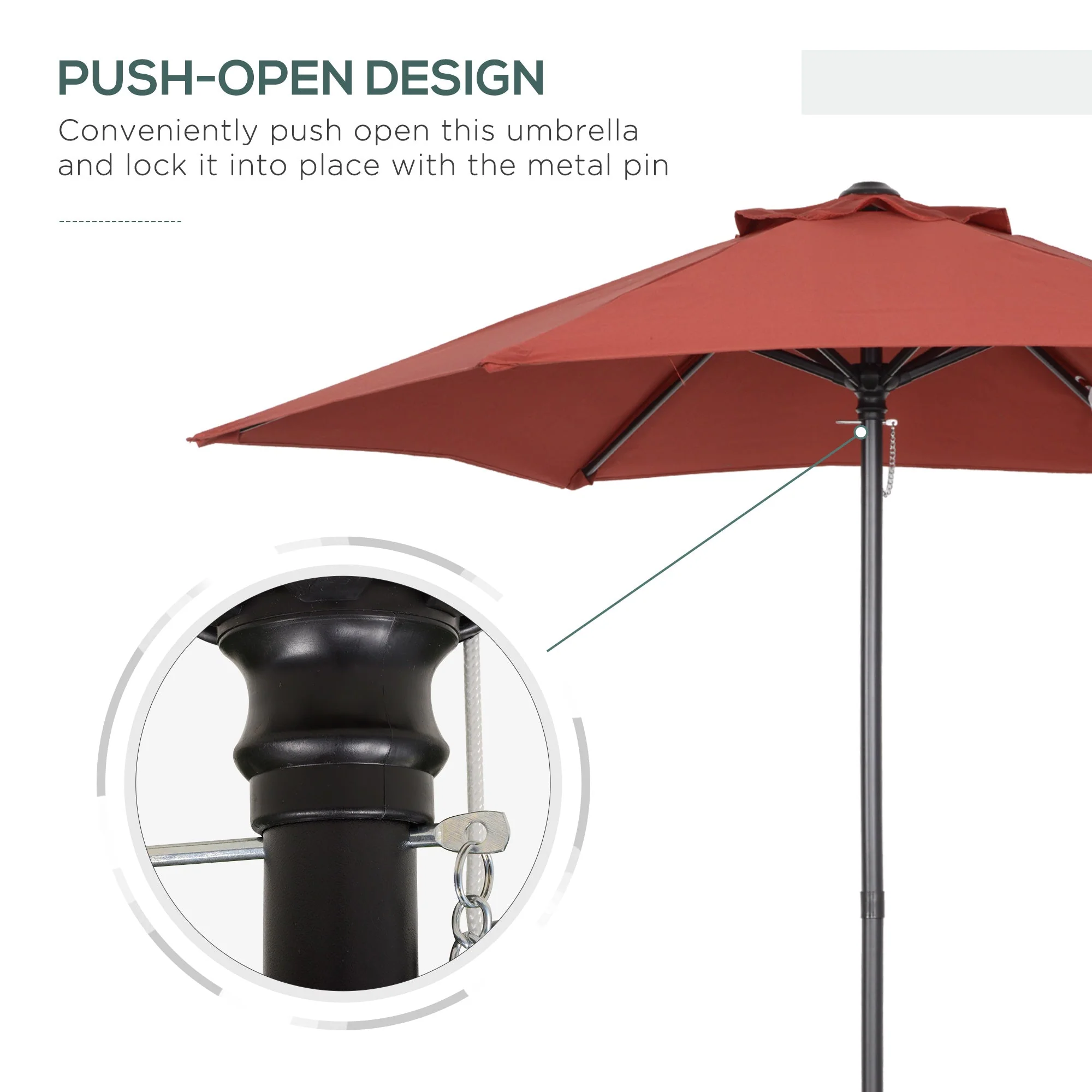 2m Patio Parasols Umbrellas - Image 7