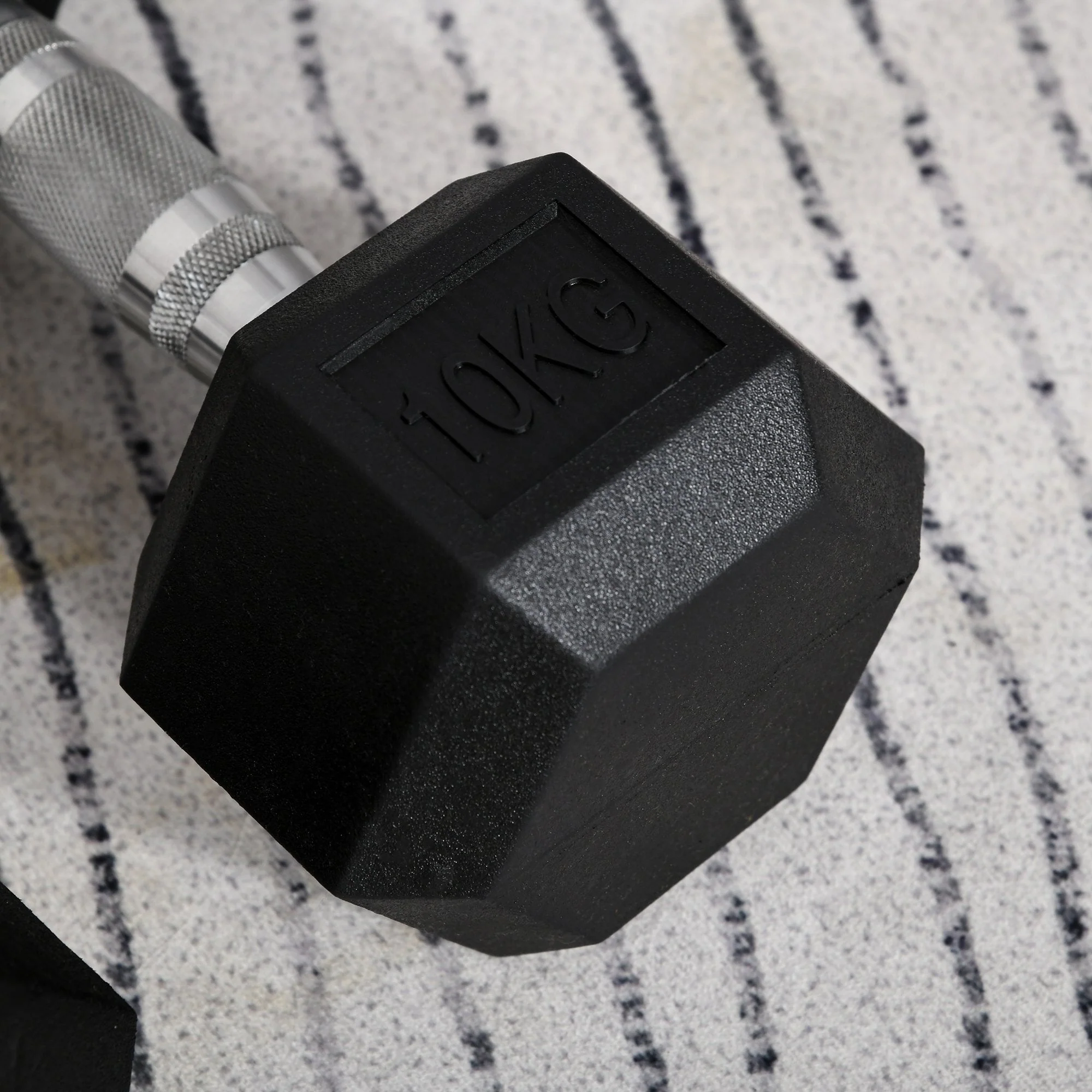 2x10kg Hex Dumbbells Set Rubber Dumbbells Weight Lifting Equipment Fitness Home Gym - Image 9