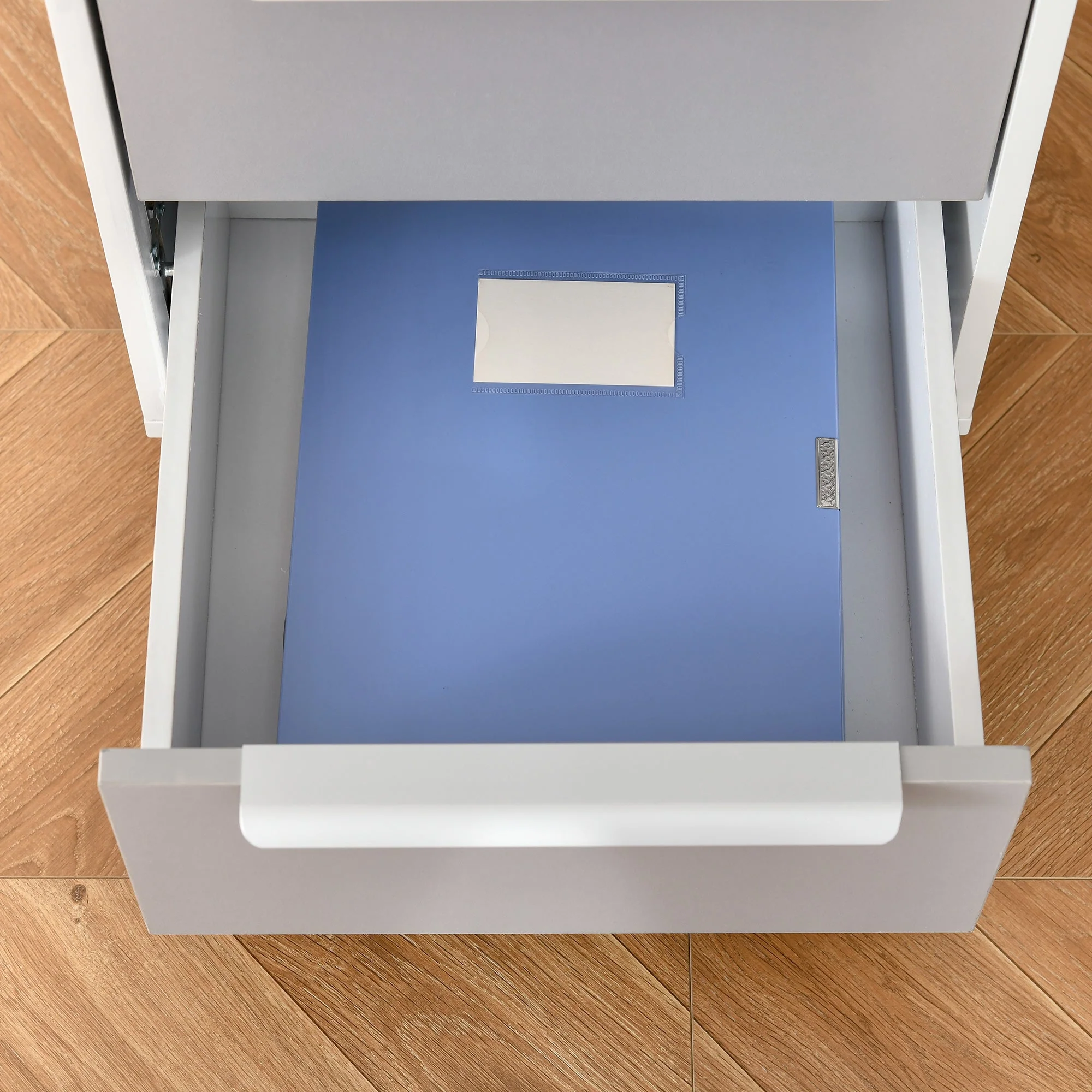3-Drawer Locking File Cabinet Mobile Chest of Drawers Side Table on Wheels - Image 8