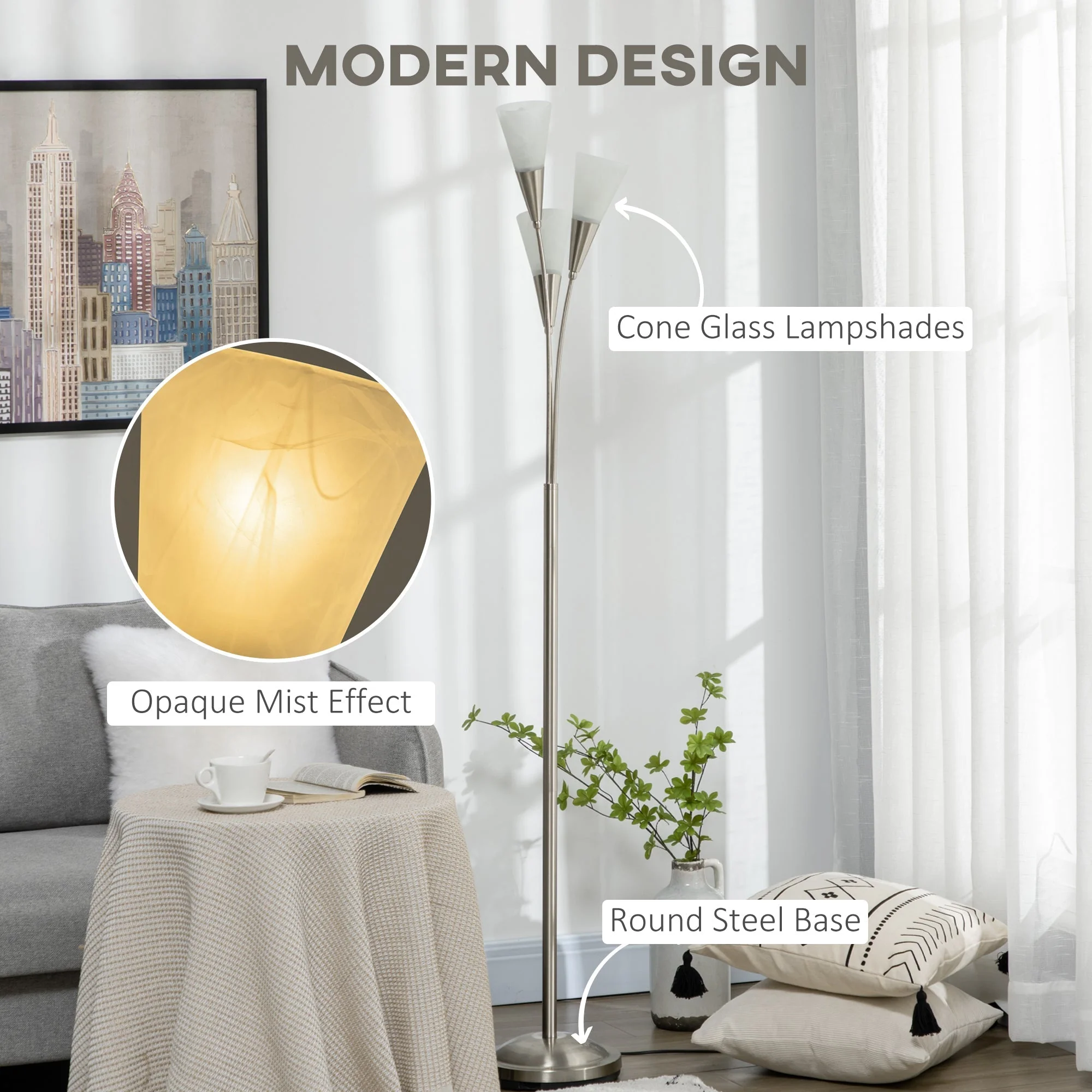 3-Light Upright Floor Lamps for Living Room - Image 4