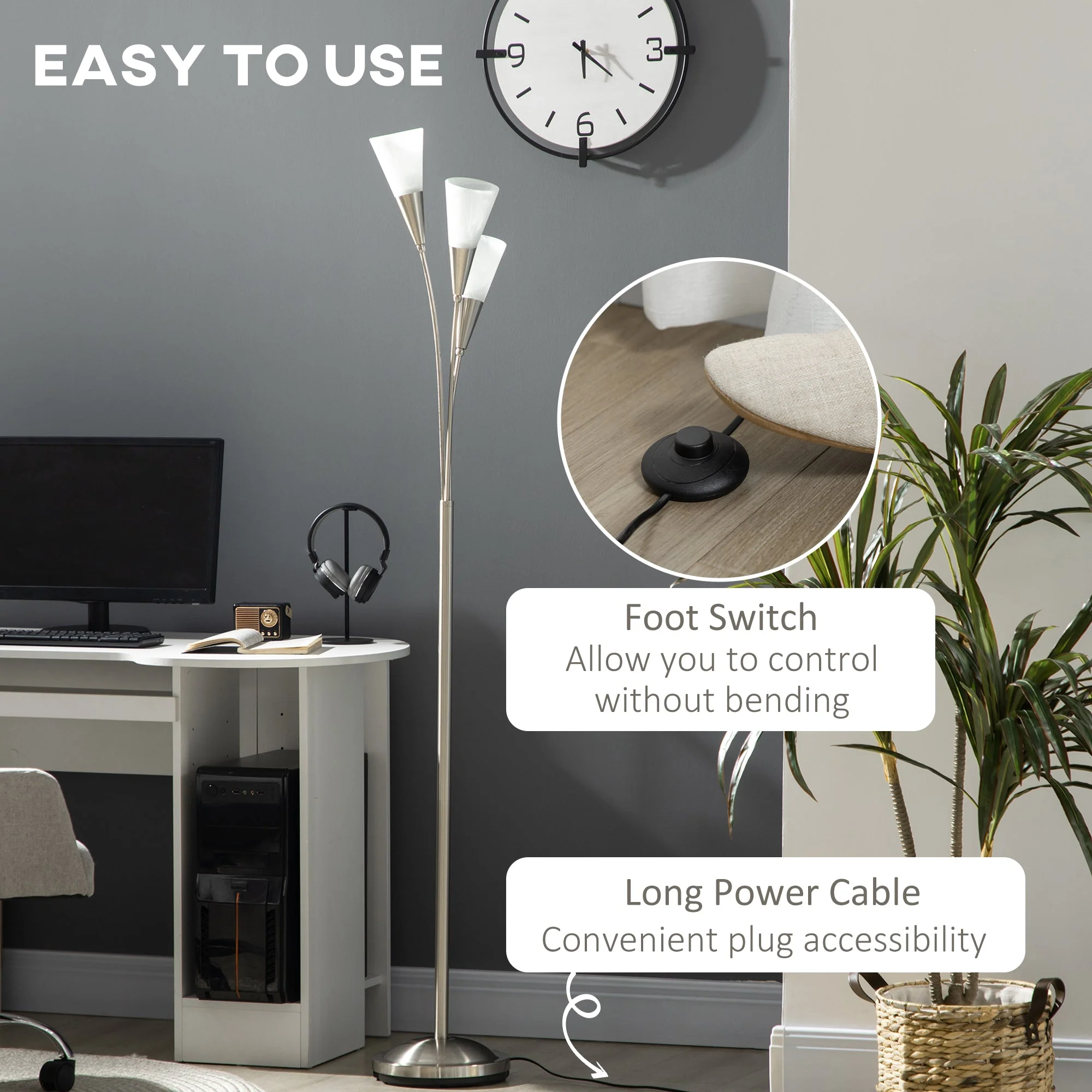 3-Light Upright Floor Lamps for Living Room - Image 5