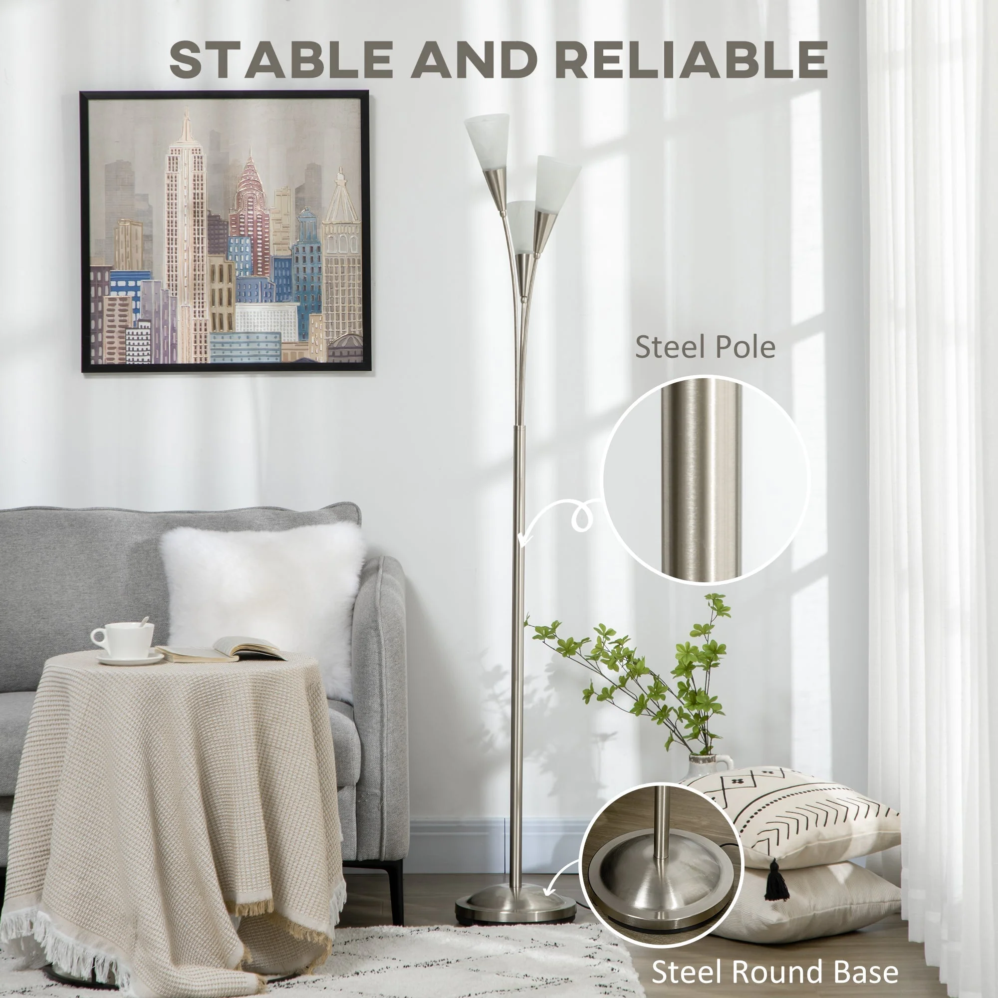 3-Light Upright Floor Lamps for Living Room - Image 7