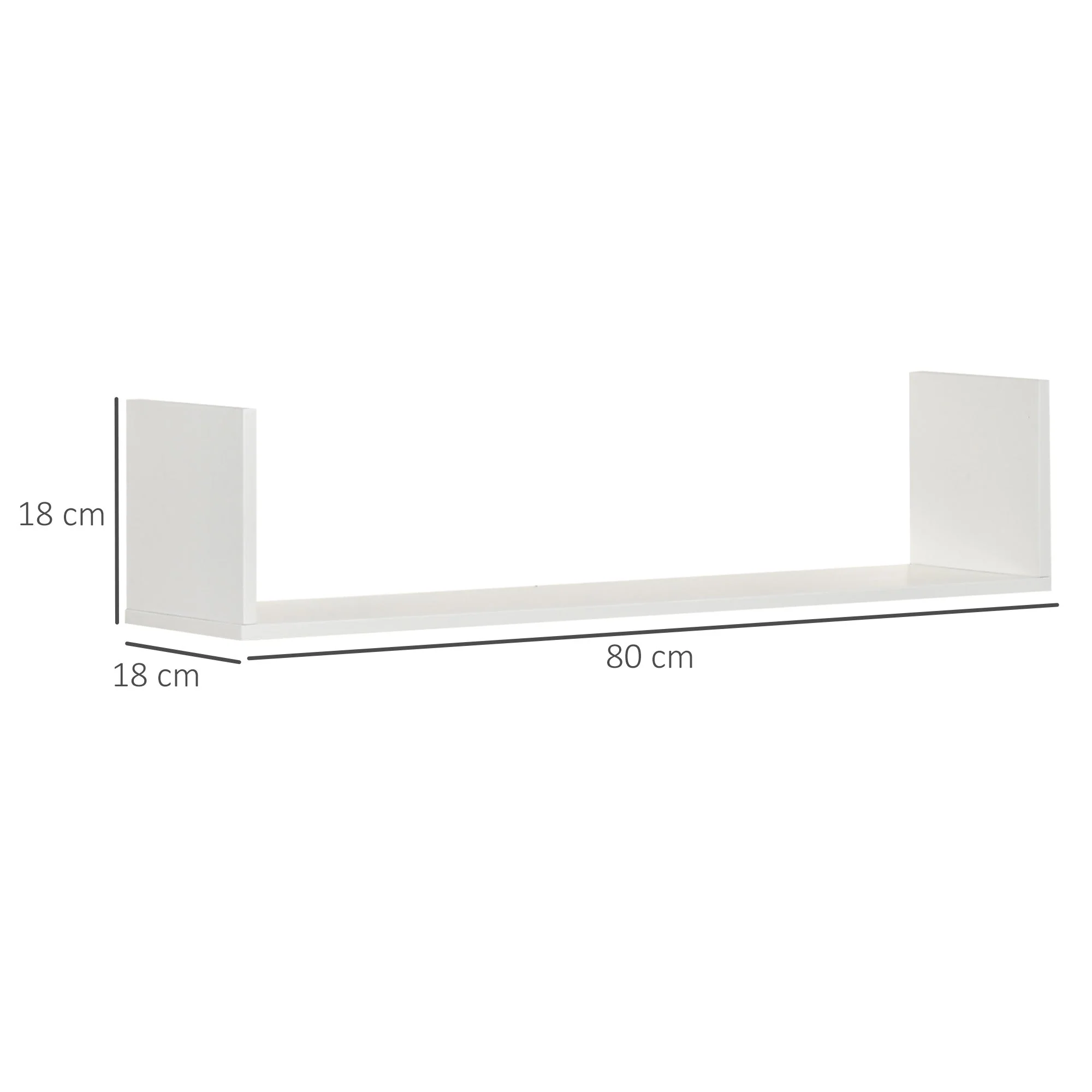 3-Piece U-Shaped Floating Shelves Wall Mount Bookshelf for Bedroom Kitchen - Image 3