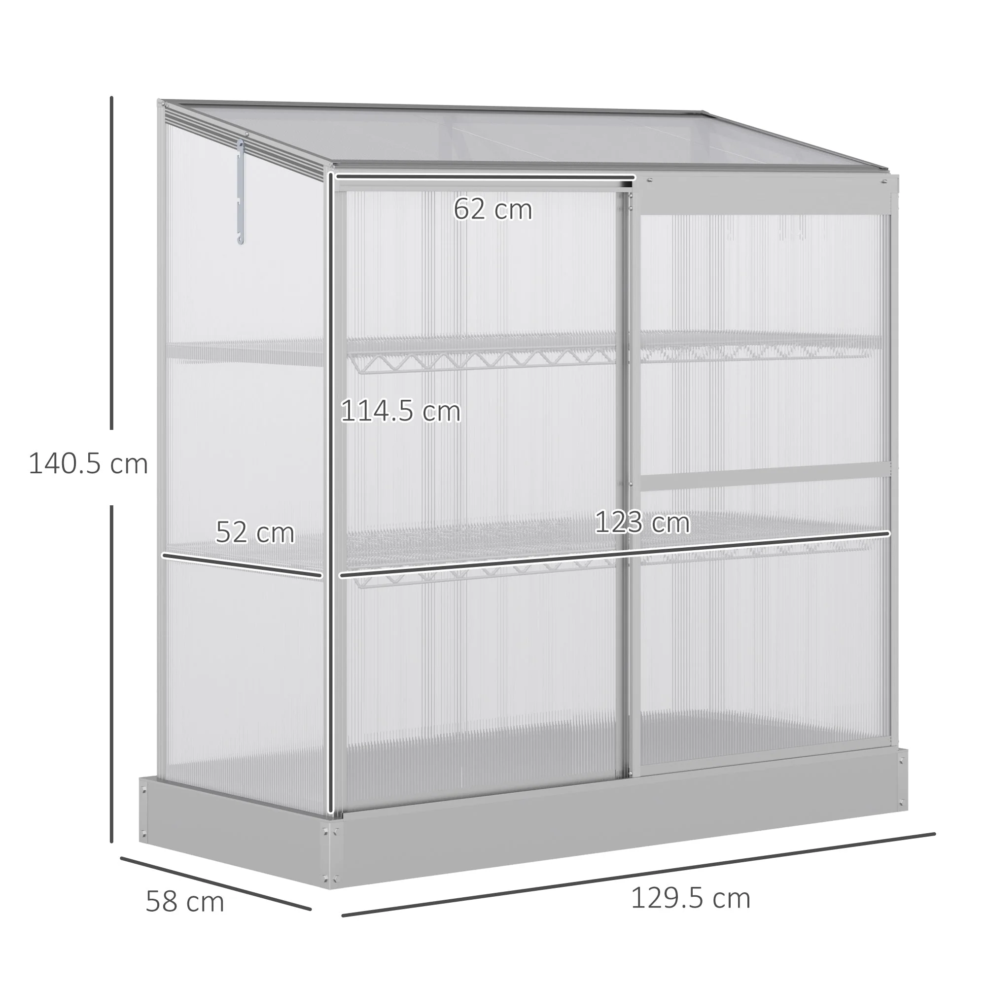 3 Tier Cold Frame With Sliding Door Galvanised Steel by Greenery - Image 3