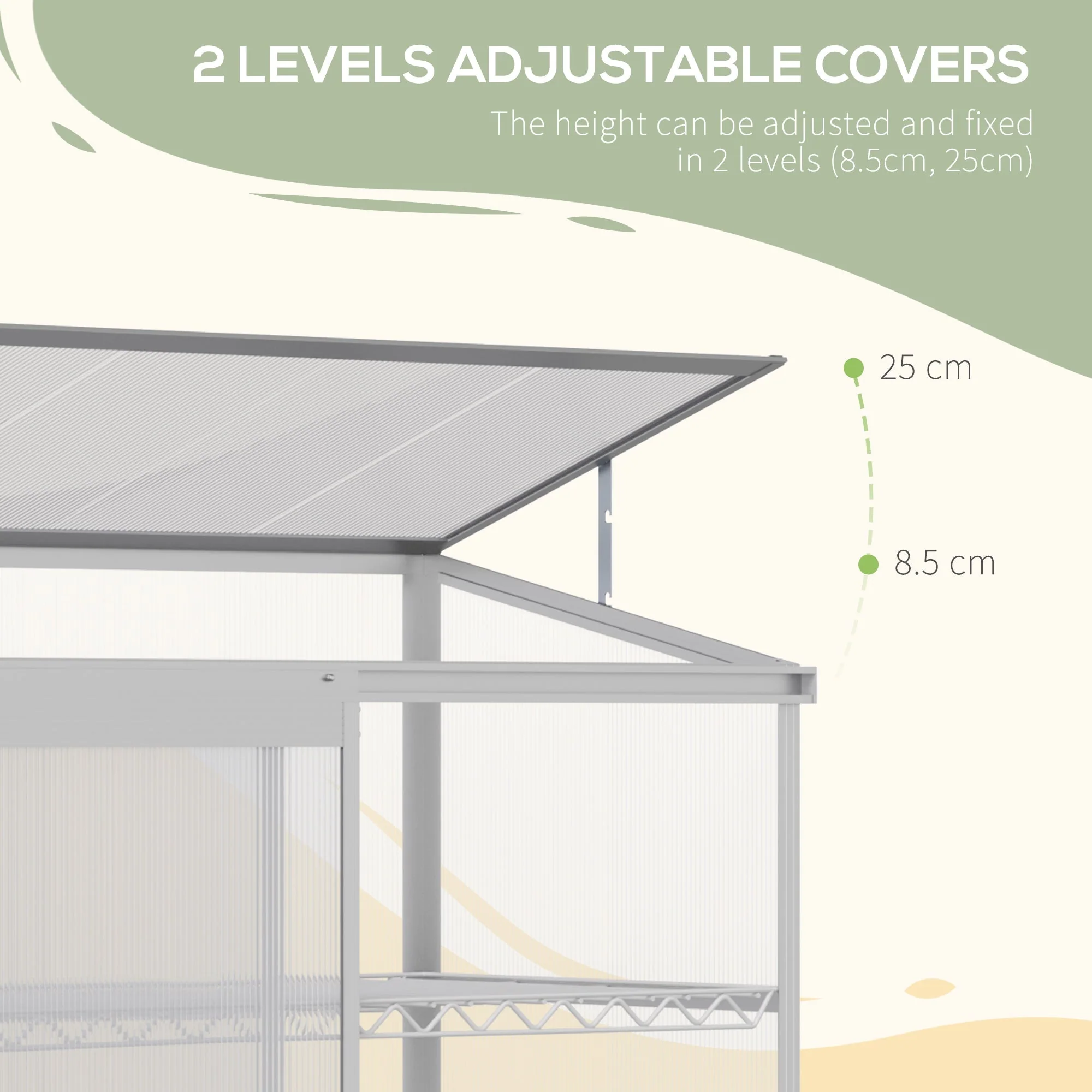 3 Tier Cold Frame With Sliding Door Galvanised Steel by Greenery - Image 6
