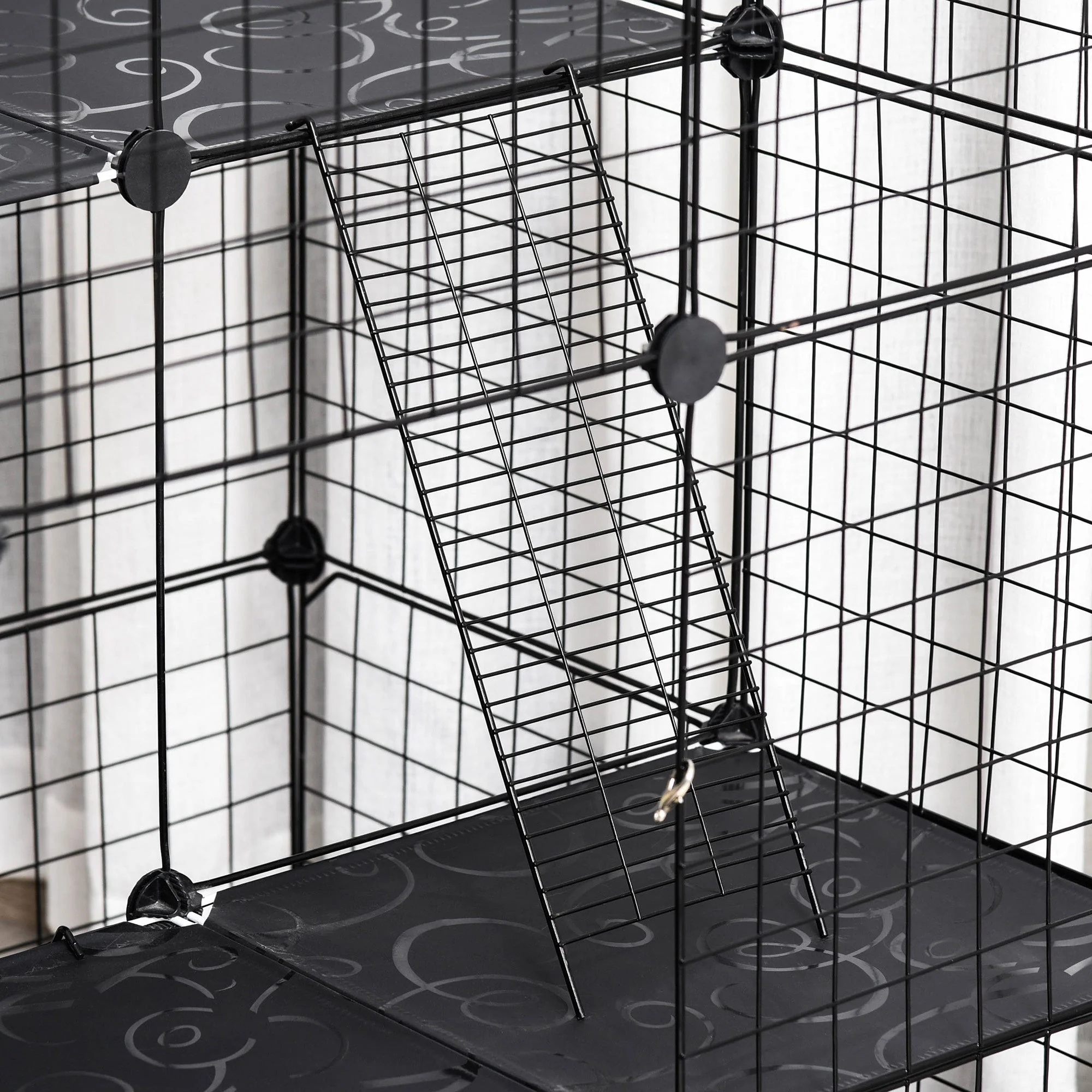 3 Tier Small Animal Cage Black by Pawhut - Image 8