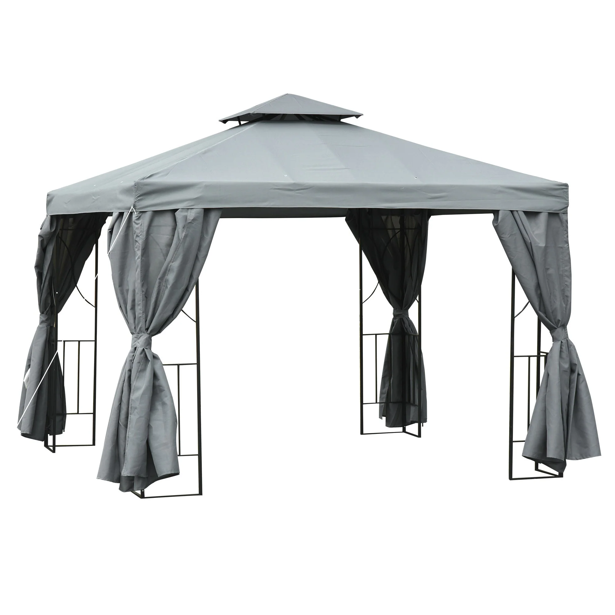 3 x 3M Metal Gazebo Garden Marquee Patio Tent Pavilion Canopy Sun Shade Shelter - Image 2