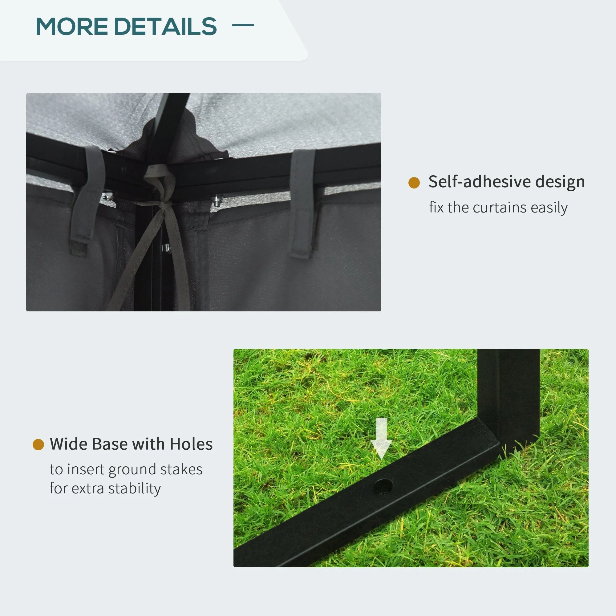 3 x 3M Metal Gazebo Garden Marquee Patio Tent Pavilion Canopy Sun Shade Shelter - Image 5